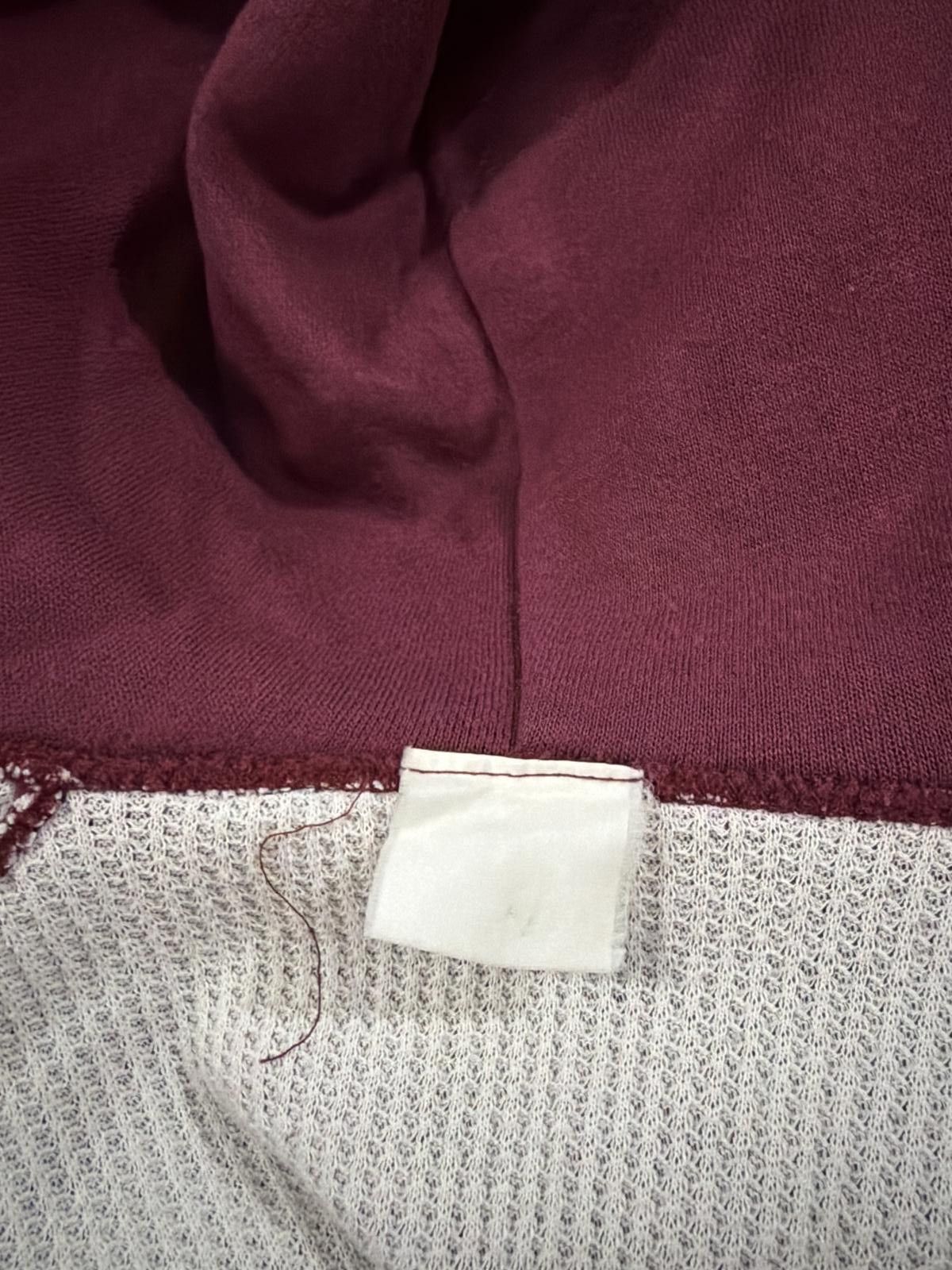 Other Vintage 90s Burgundy Thermal Lined Hoodie Blank Grunge Skate Size US M / EU 48-50 / 2 - 3 Thumbnail