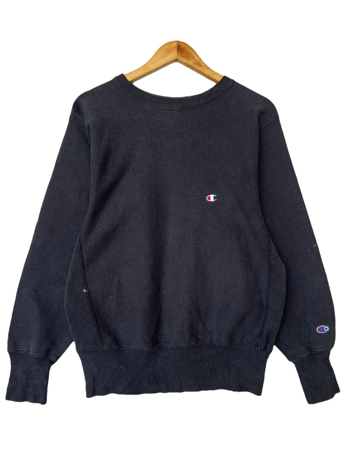 Champion Vintage 90s Champion Reverse Weave Made Usa Black Sweatshirt Size US M / EU 48-50 / 2 - 2 Thumbnail