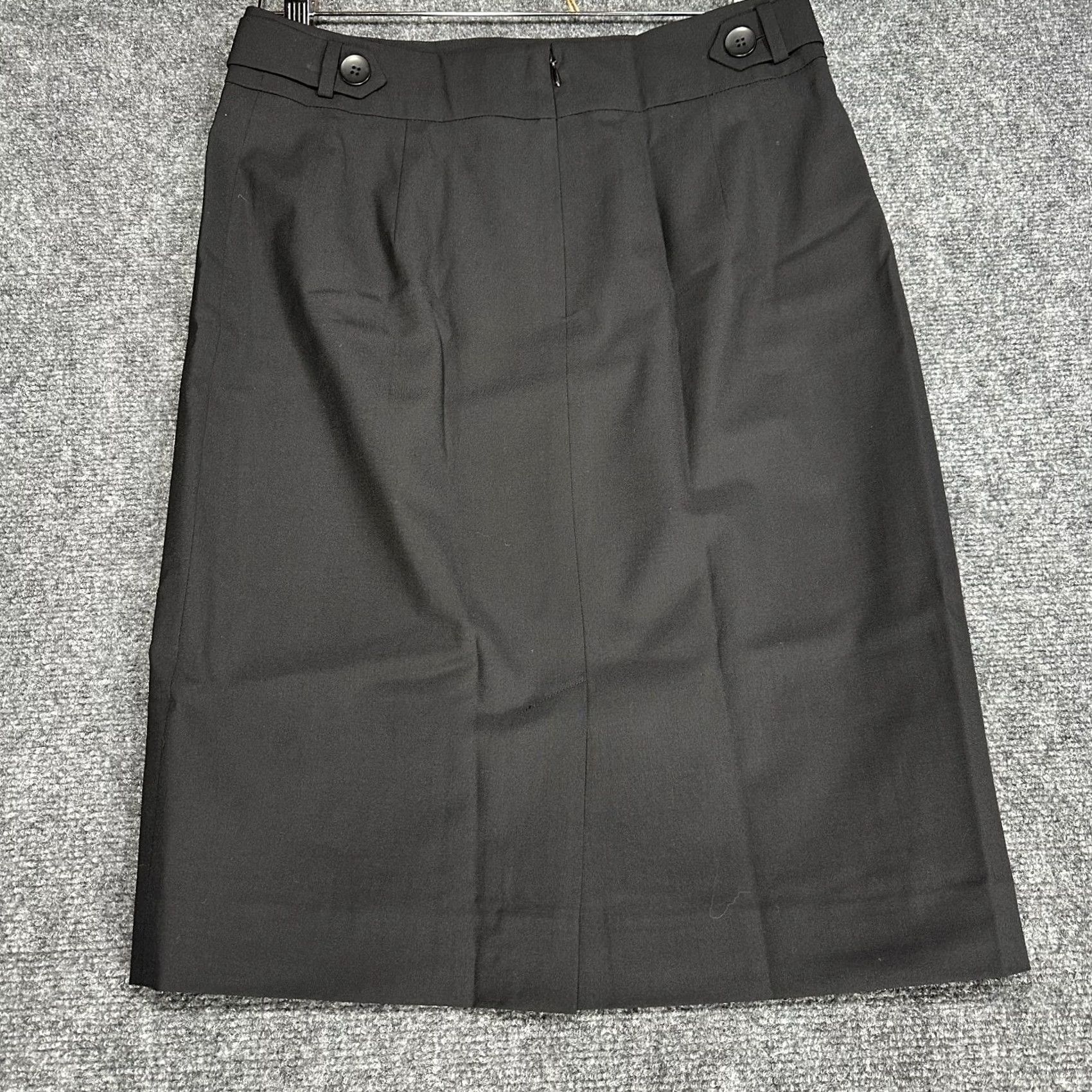 Vintage Classiques Entier Skirt Womens Size 8 Black Wool Stretch Pencil Lined Back Zip Vent Size 30" / US 8 / IT 44 - 5 Thumbnail