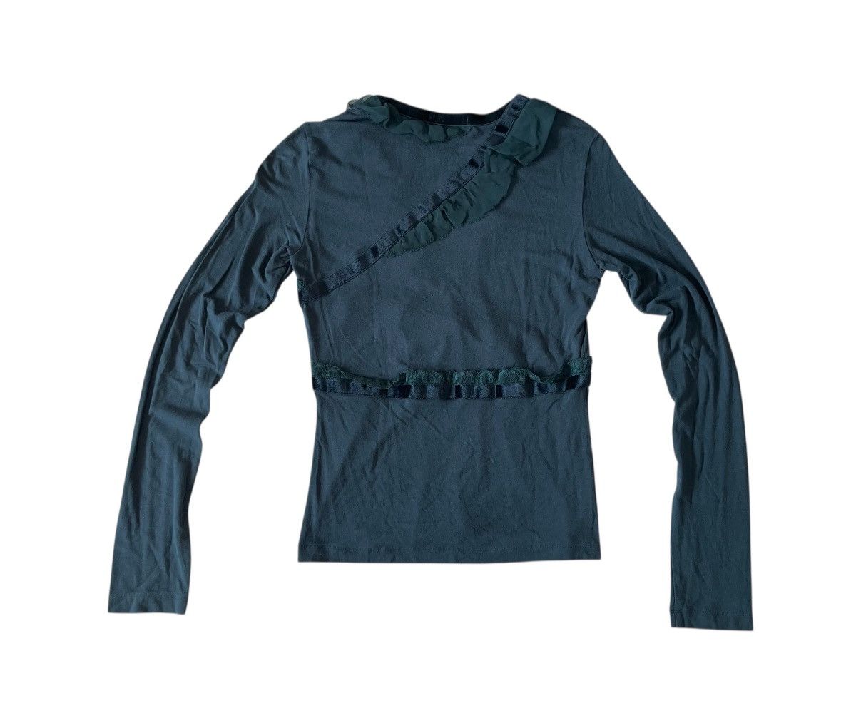 Issey Miyake Vintage issey miyake ruffled green longsleeve Size S / US 4 / IT 40 - 4 Thumbnail