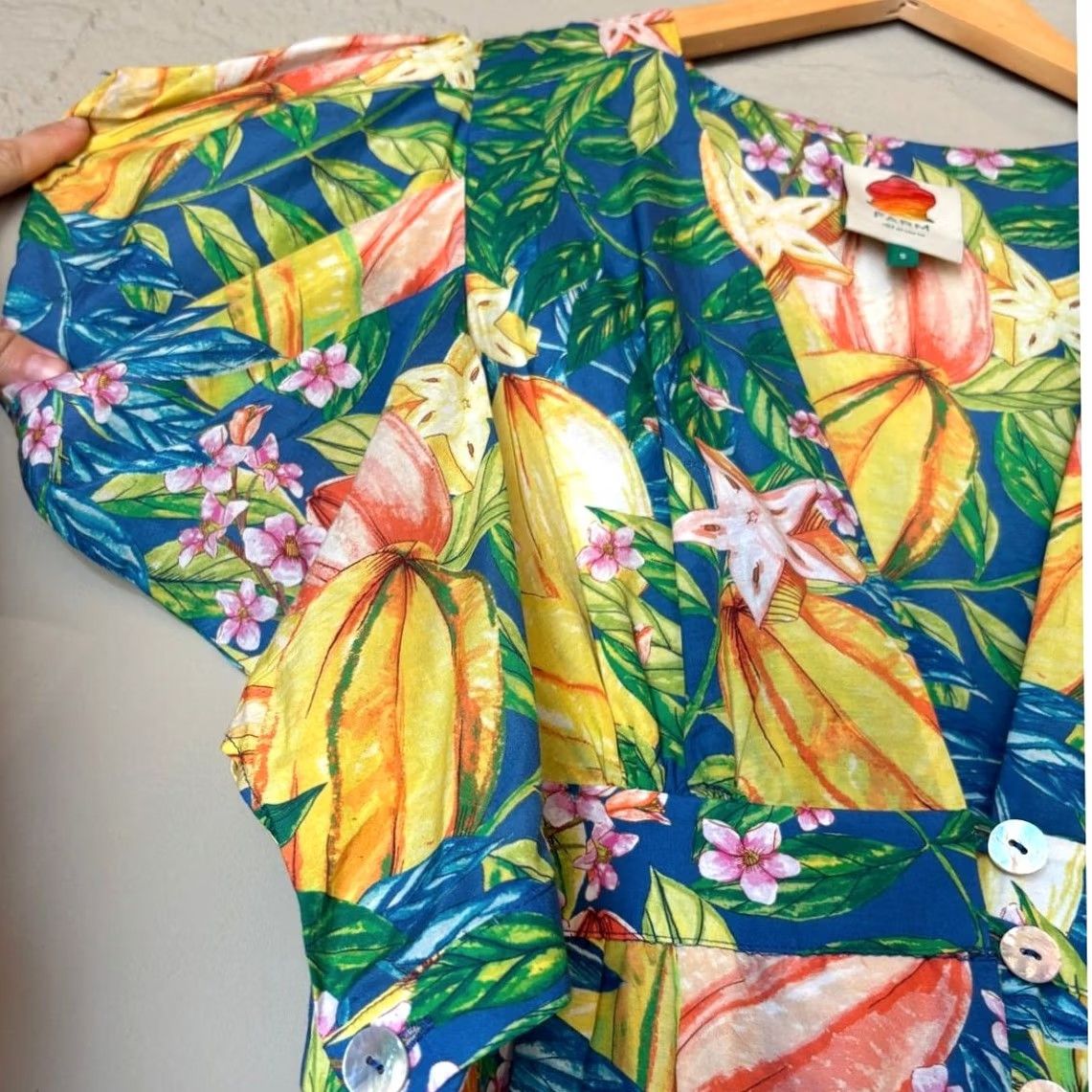 Farm Rio FARM Rio Star Fruits Midi Dress Women's Small Tropical Summer Boho Size S / US 4 / IT 40 - 3 Thumbnail