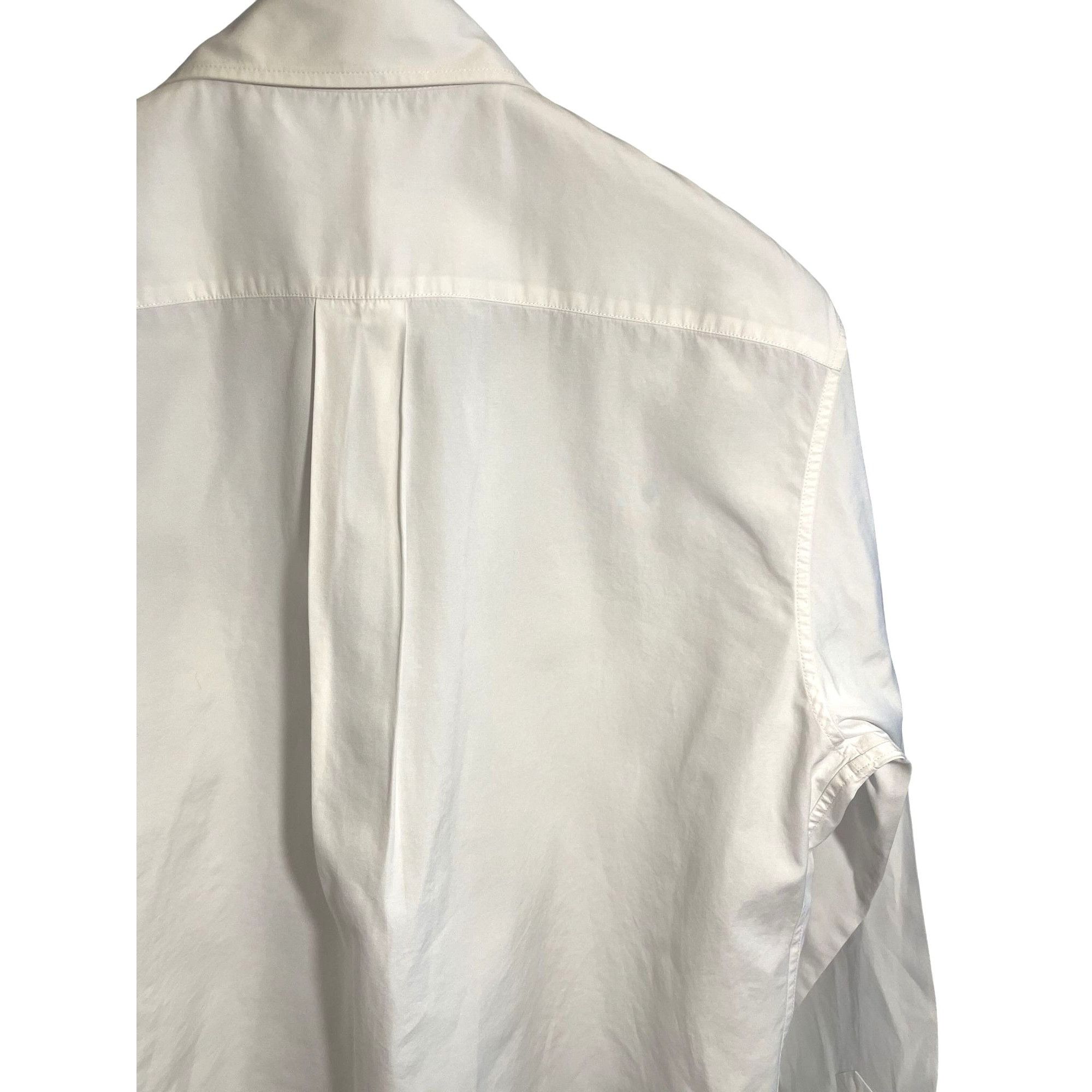 Miu Miu Miu Miu Womens White Button-Up Cropped Shirt With Embroidere Size M / US 6-8 / IT 42-44 - 5 Thumbnail