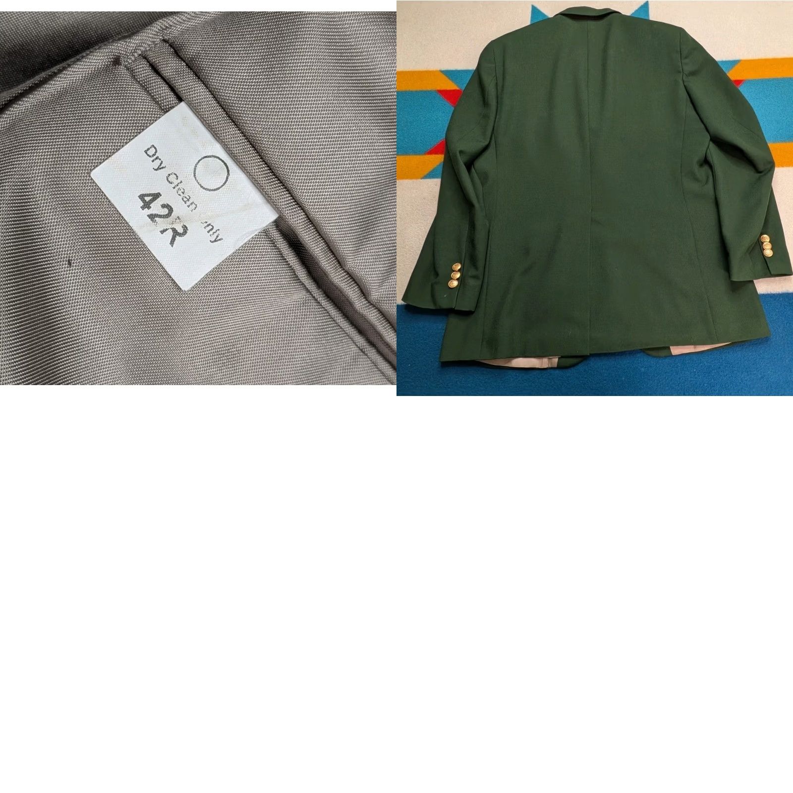 Vintage VINTAGE Knights Of Columbus Blazer Jacket Green Gold Buttons Made In USA 42R Mens Size 42R - 8 Thumbnail