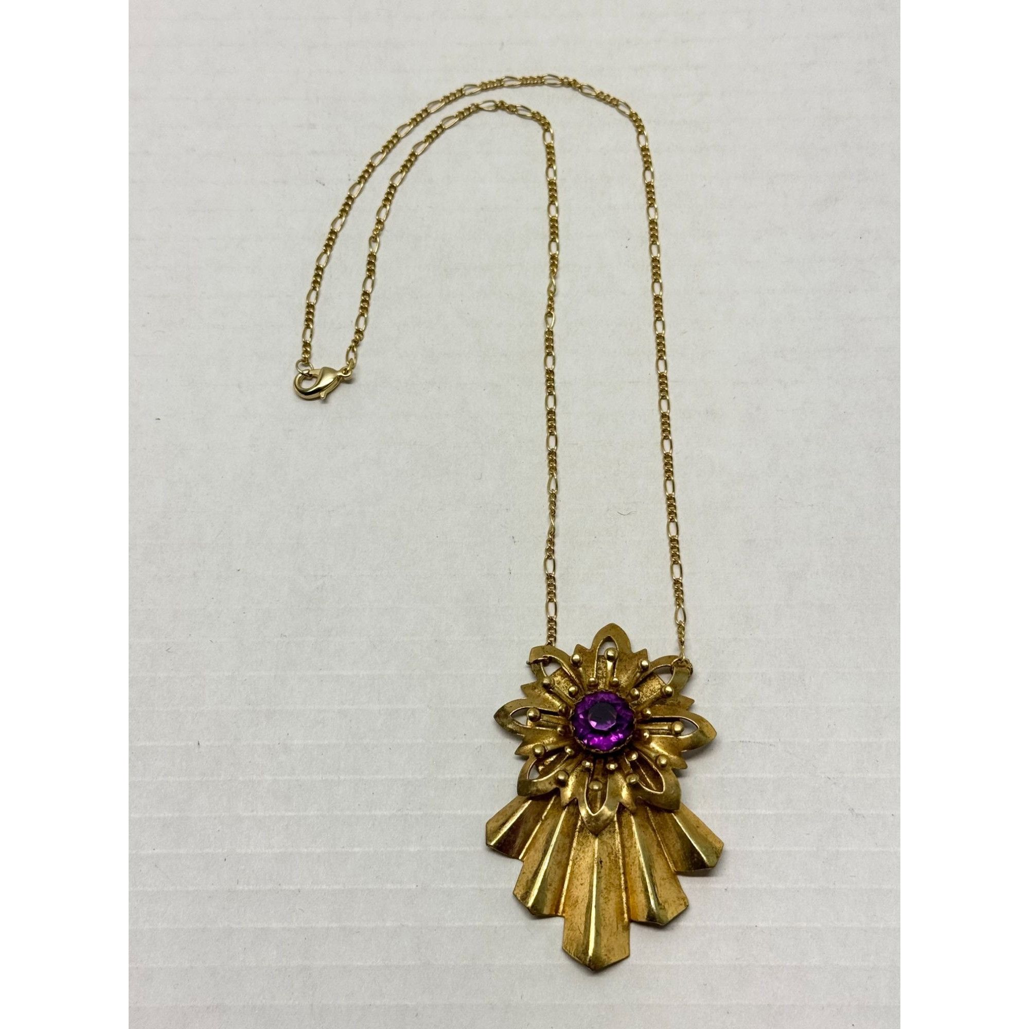 Vintage Vintage purple rhinestone pendant necklace Size ONE SIZE - 2 Thumbnail