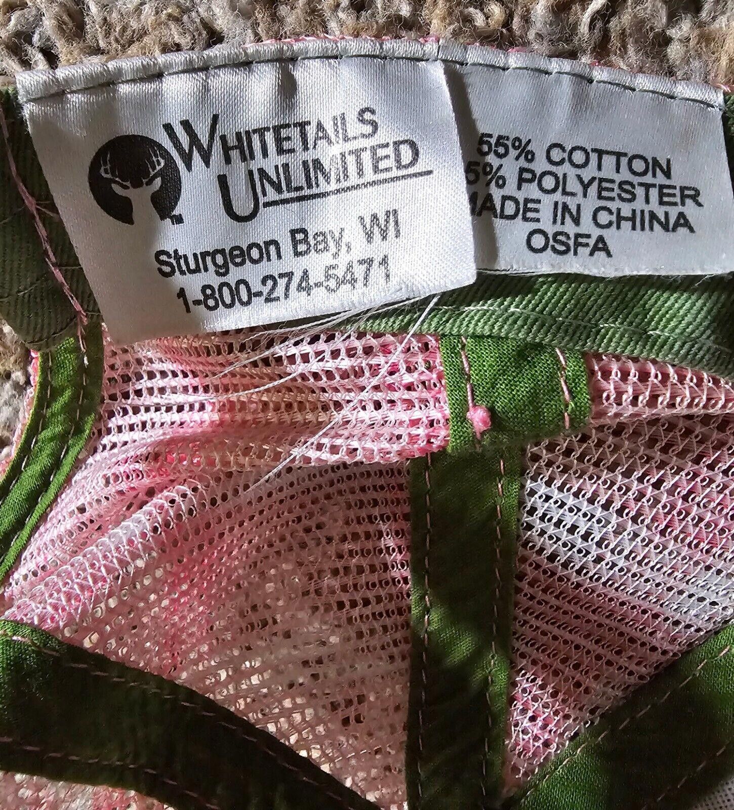 Designer Women's Whitetails Unlimited Embroidered Pink Green Hat Size ONE SIZE - 7 Thumbnail