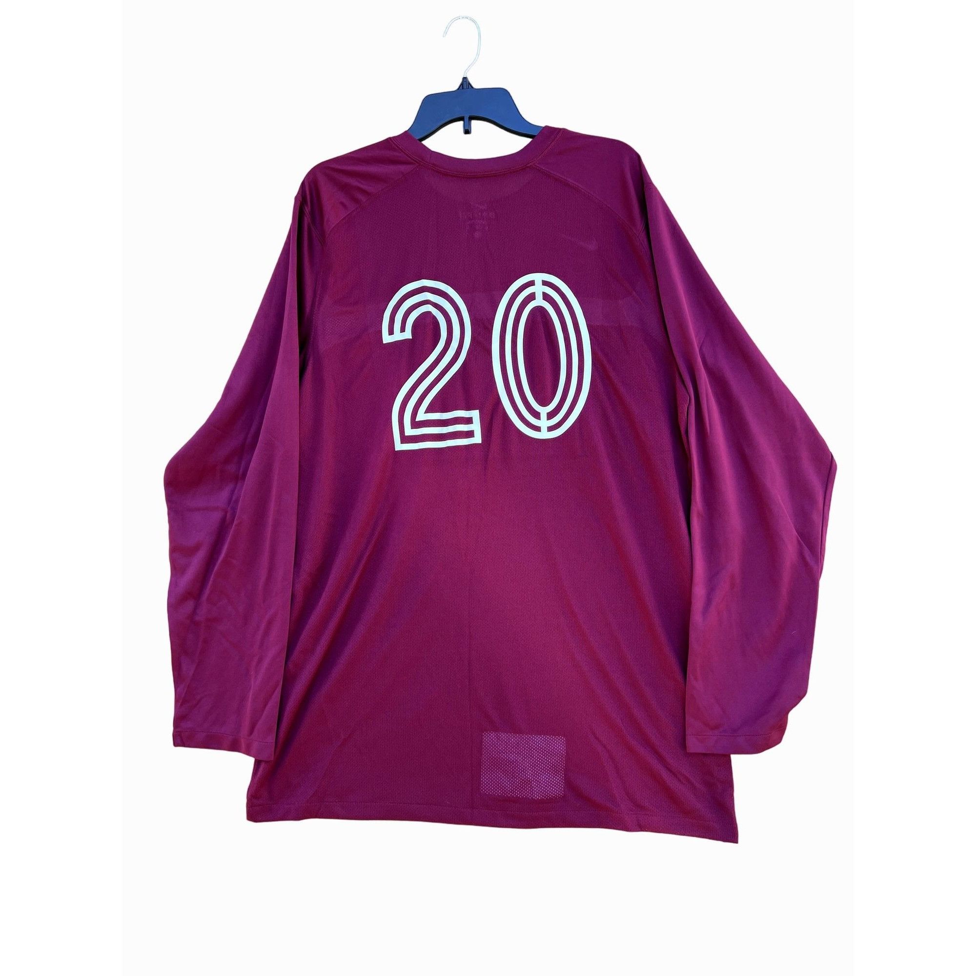 Nike Nike - Men's Dri-Fit Long Sleeve T-Shirt - Burgundy - Extra Size US XL / EU 56 / 4 - 2 Thumbnail