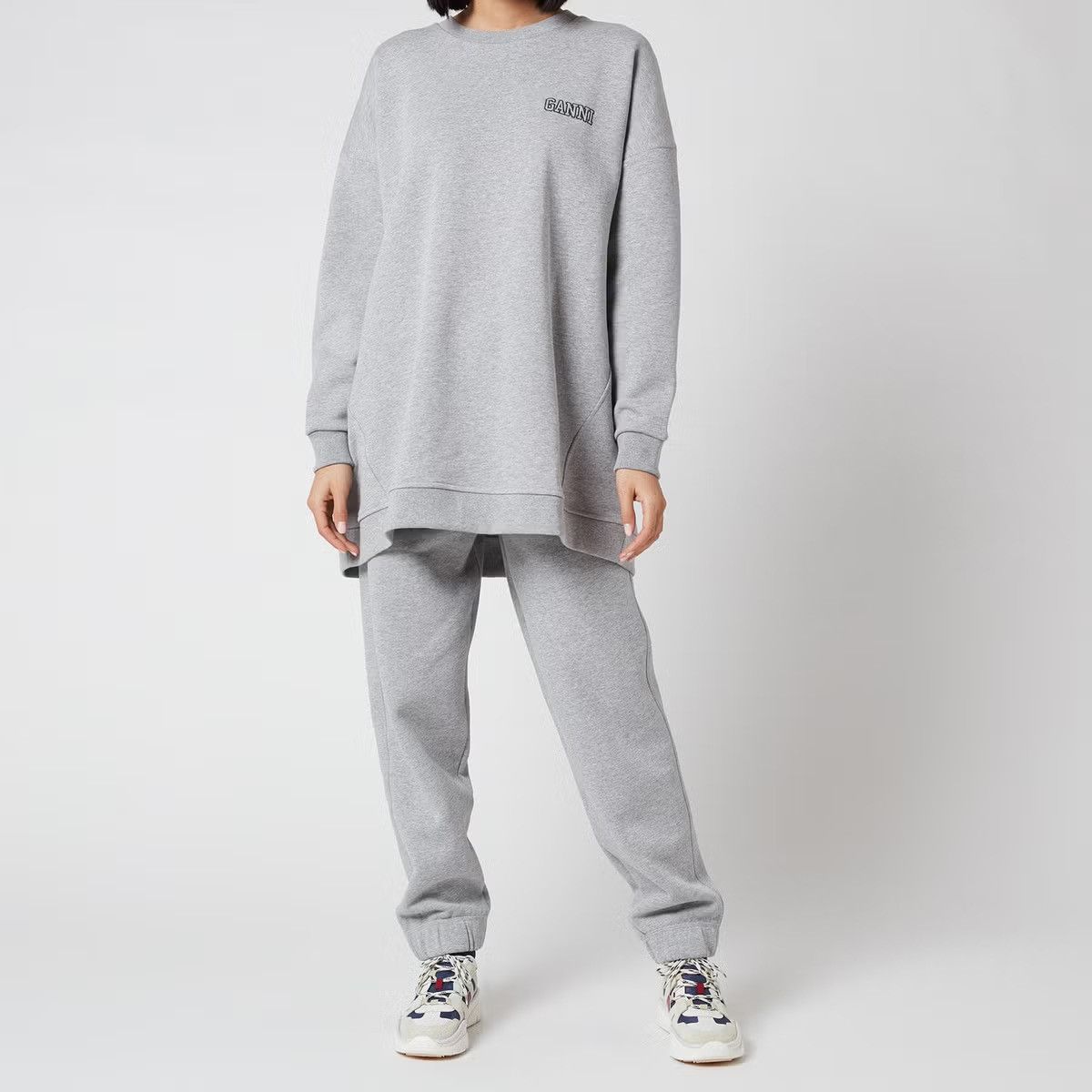 Ganni Ganni Grey Isoli Oversized Sweatshirt Size L / US 10 / IT 46 - 2 Thumbnail