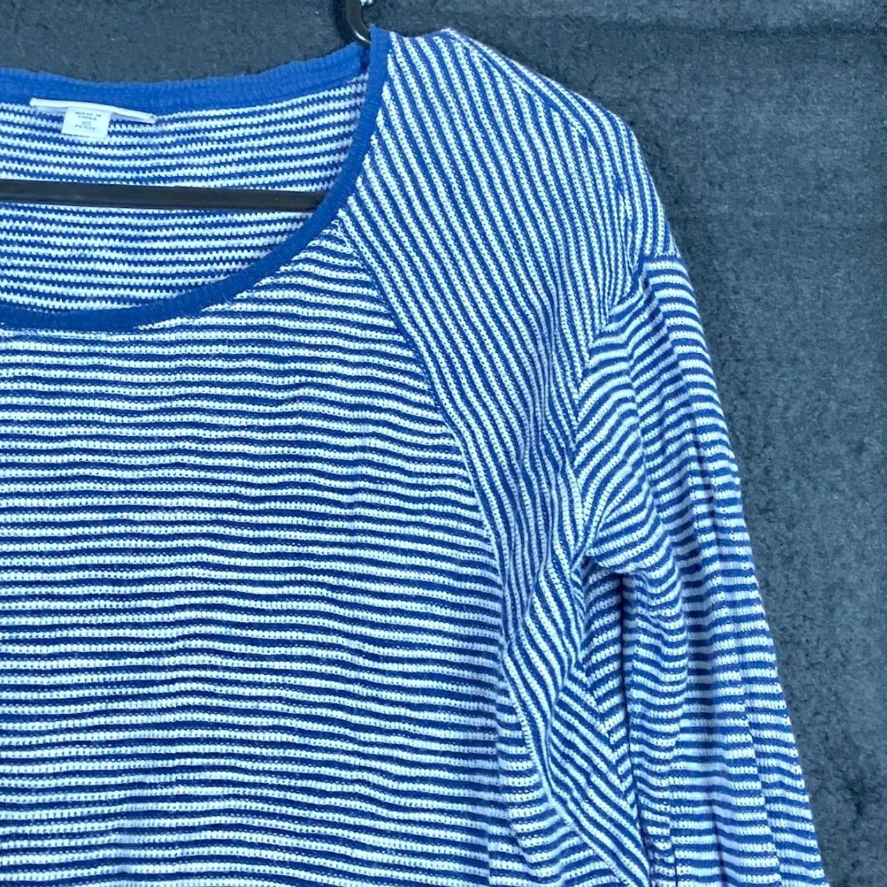 Vintage J Jill Womens Sweater Blue Striped Crew Neck Long Sleeve Modal Blend XS Petite Knit Pullover Shirt Size XS / US 0-2 / IT 36-38 - 5 Thumbnail