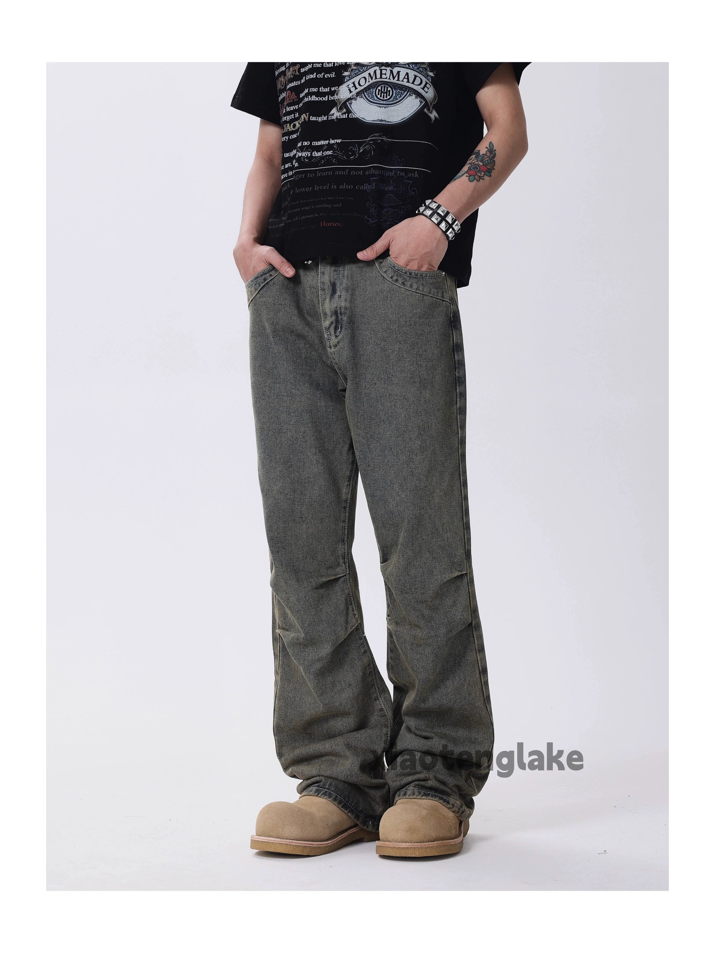 Jean × Vintage washed faded cleanfit yuppie grunge flared jeans Size US 30 / EU 46 - 3 Thumbnail