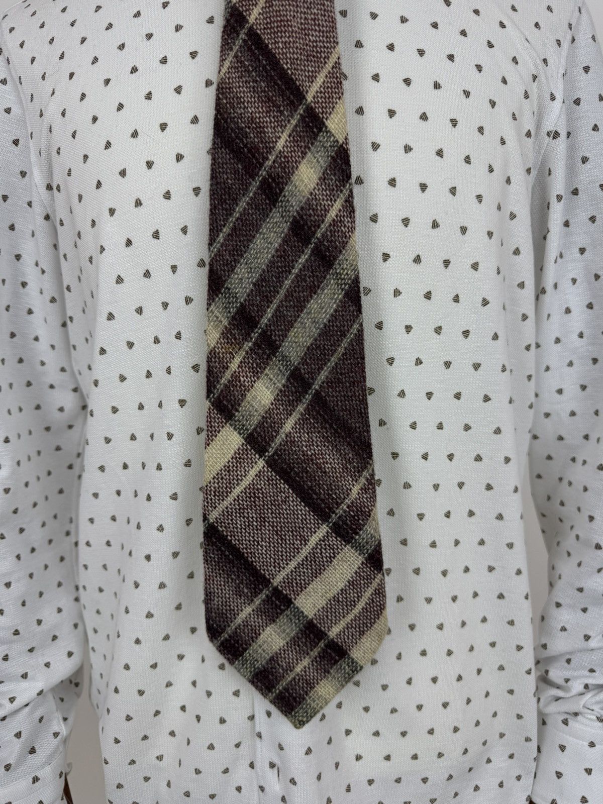Saint Michael St. Michael Vintage wool plaid ties checkered tie knitted Size ONE SIZE - 3 Thumbnail