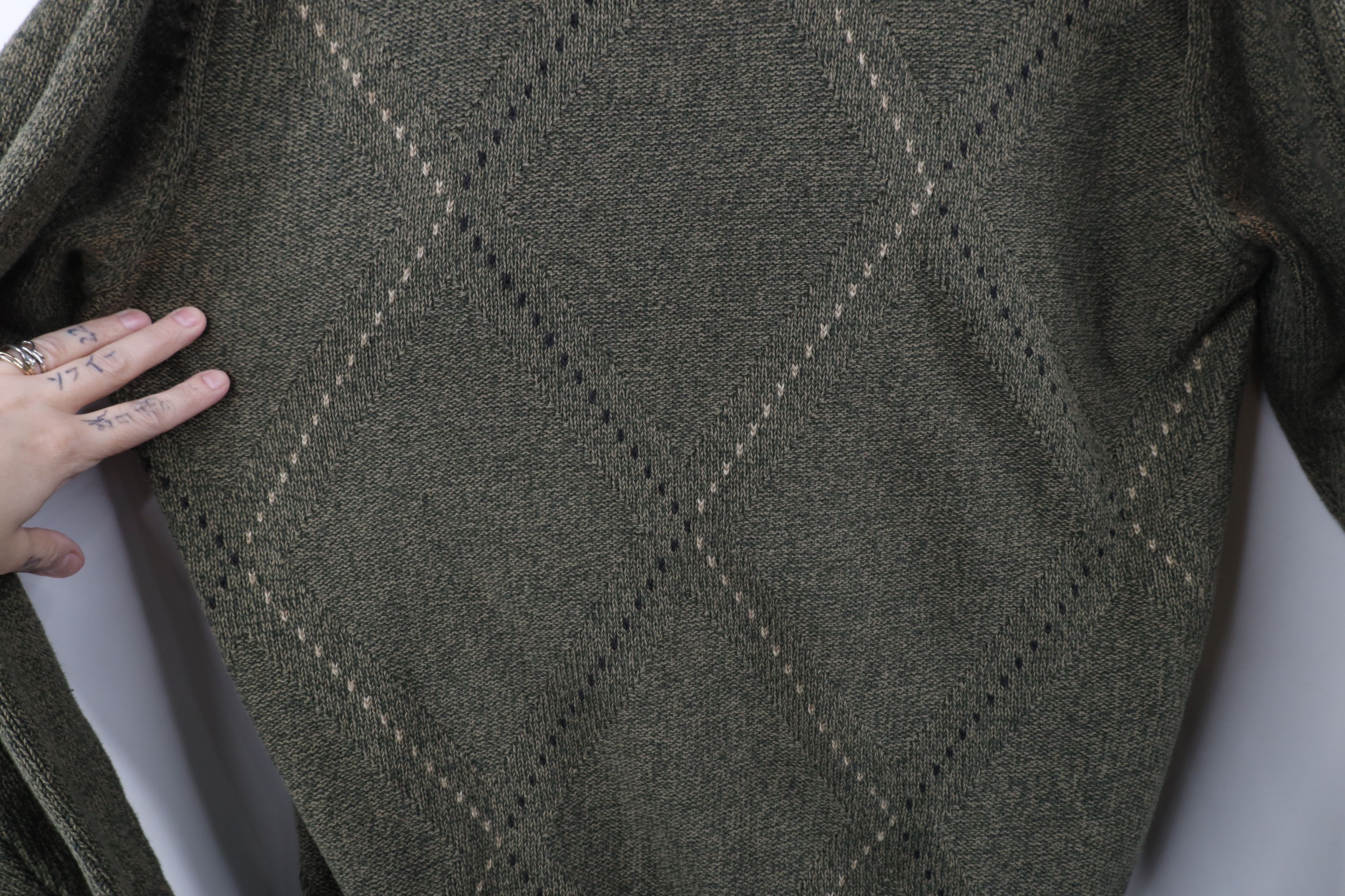 Vintage Vintage 90s Streetwear Argyle Diamond Knit Crewneck Sweater Size US L / EU 52-54 / 3 - 5 Thumbnail