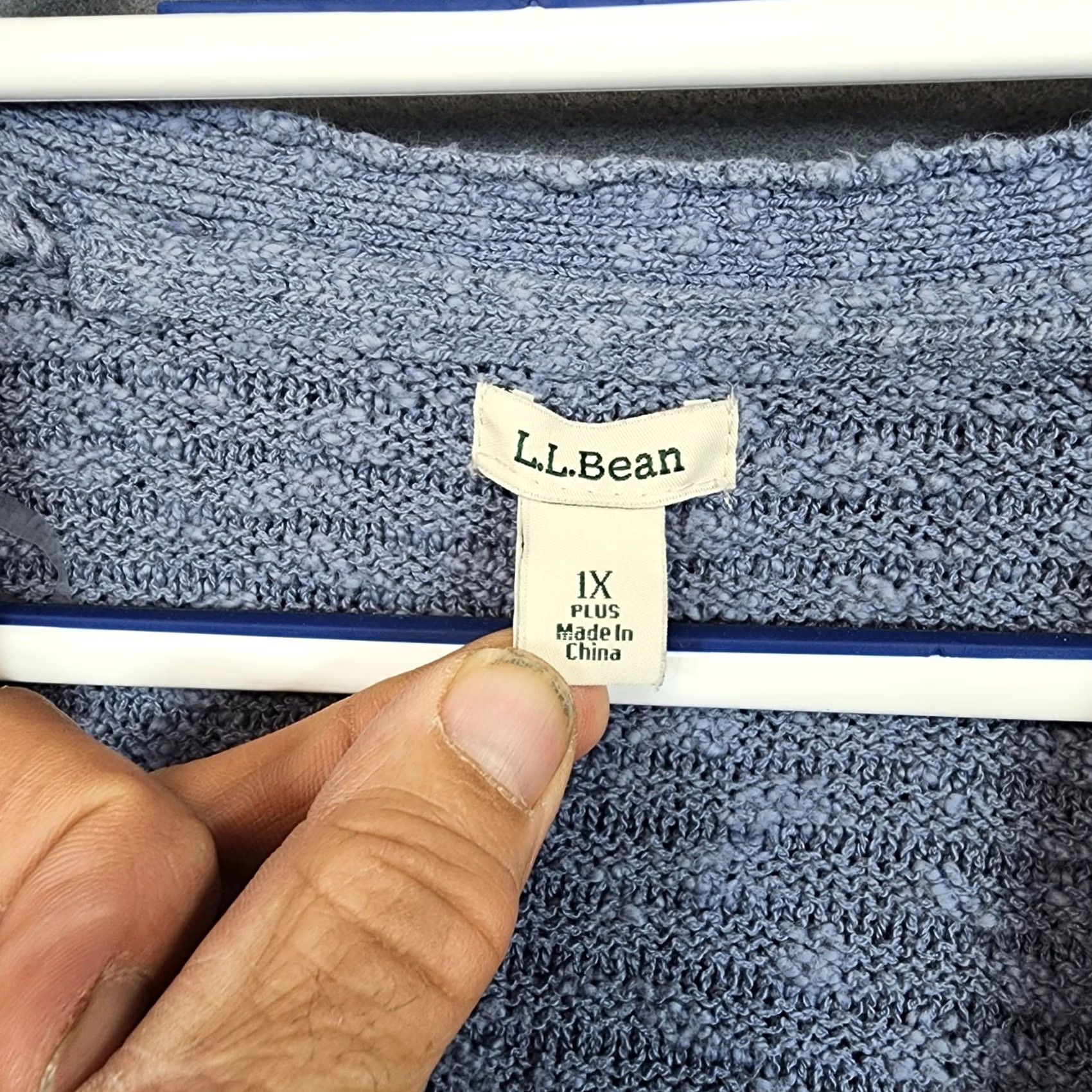 Vintage VINTAGE LL Bean Cardigan Open Front 1X Plus Womens Cotton Blue Casual Sweater Long Sleeve 100% Cotton Size XL / US 12-14 / IT 48-50 - 3 Thumbnail