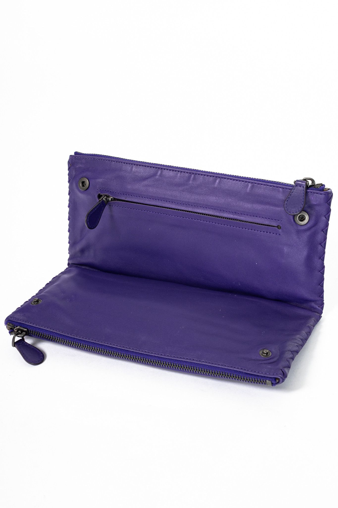 Bottega Veneta Bottega Veneta Purple Nappa Intrecciato Bifold Clutch Size ONE SIZE - 9 Thumbnail