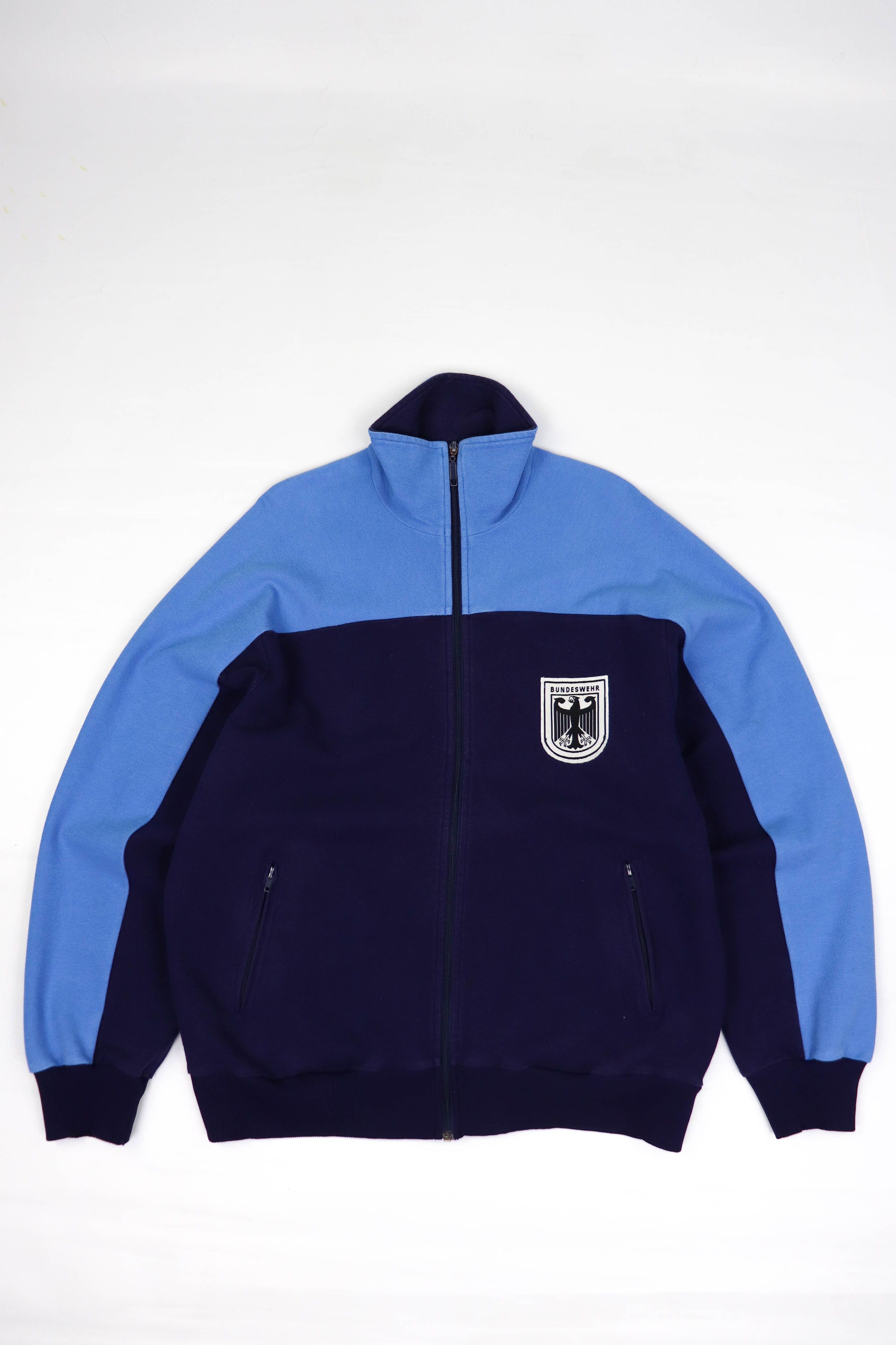 image of Bundeswehr Vintage Full Zip Blue Track Top Jacket, Men's (Size XL)