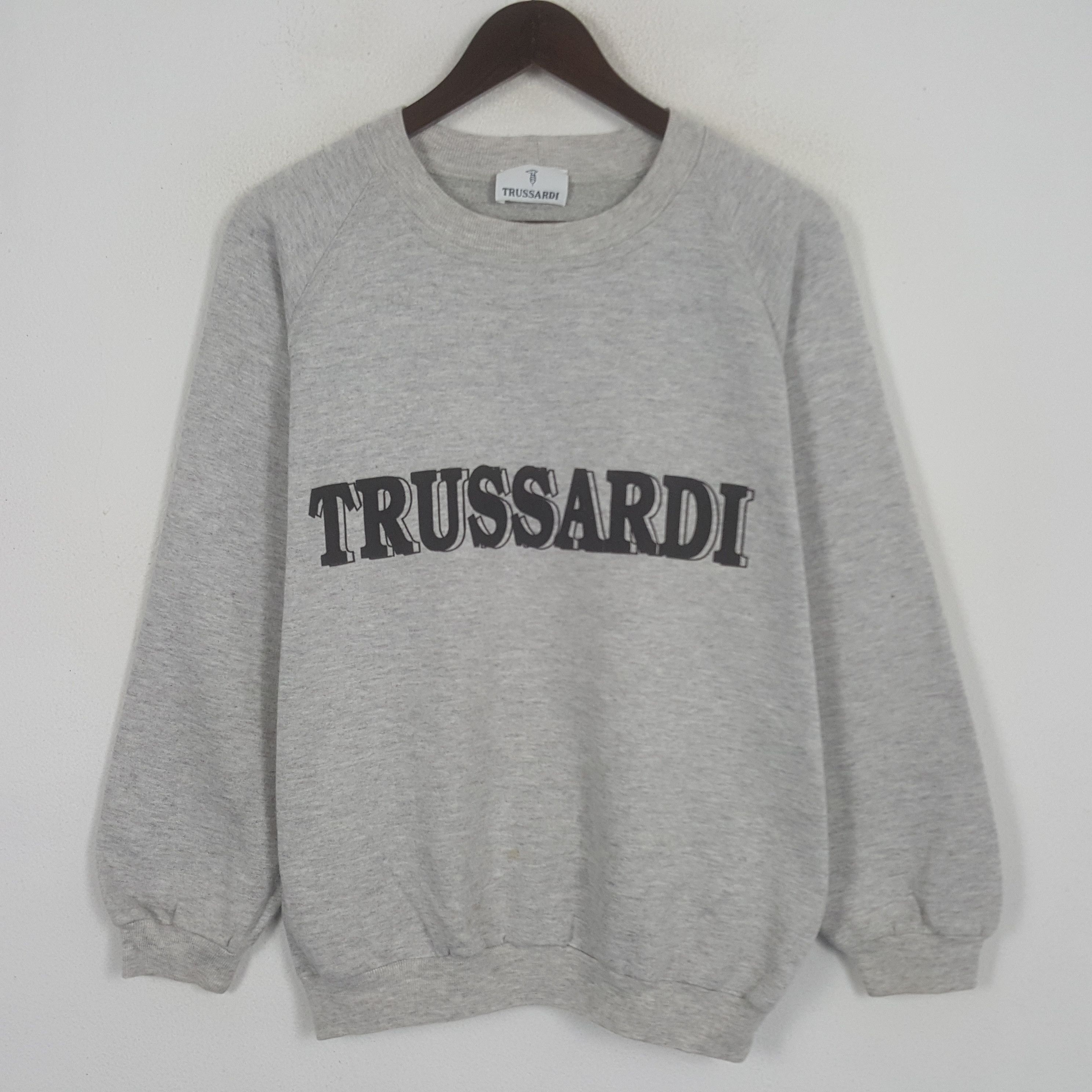 image of Trussardi Spell Out Sweatshirt in Grey, Men's (Size Medium)