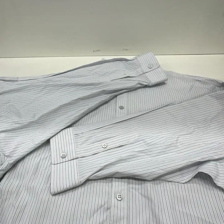 Balenciaga Balenciaga Striped Casual Long Sleeve Shirt 0079-2507 Size US L / EU 52-54 / 3 - 8 Thumbnail