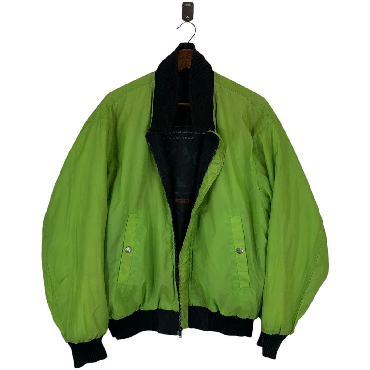 Vintage VINTAGE 90s KAWASAKI RACING MOTORSPORT BOMBER ZIPPER JACKET Size US L / EU 52-54 / 3 - 7 Thumbnail