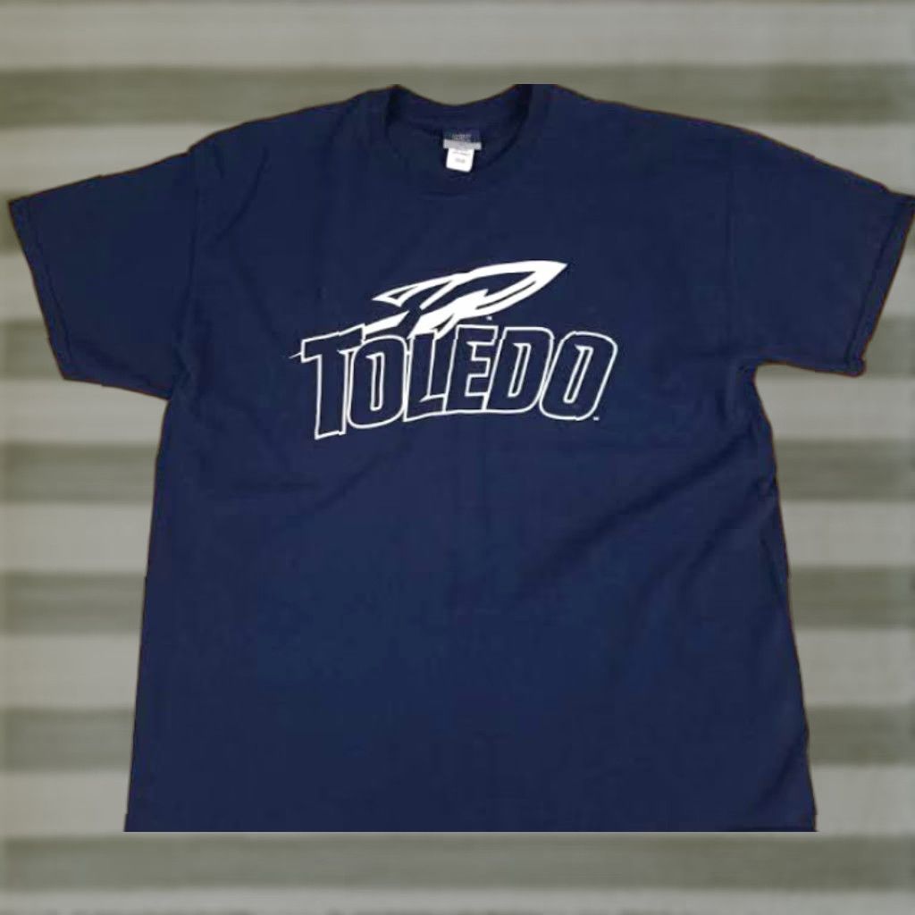 X-LARGE Toledo University Rockets T-Shirt Navy XL MV Sport Unisex Adults Short Sleeve Graphic Print Stars USA Sports Cotton Rocketeer Size US XL / EU 56 / 4 - 1 Thumbnail