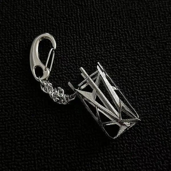 Jewelry Silver Geometric Lighter Holder Keychain Size ONE SIZE - 6 Thumbnail
