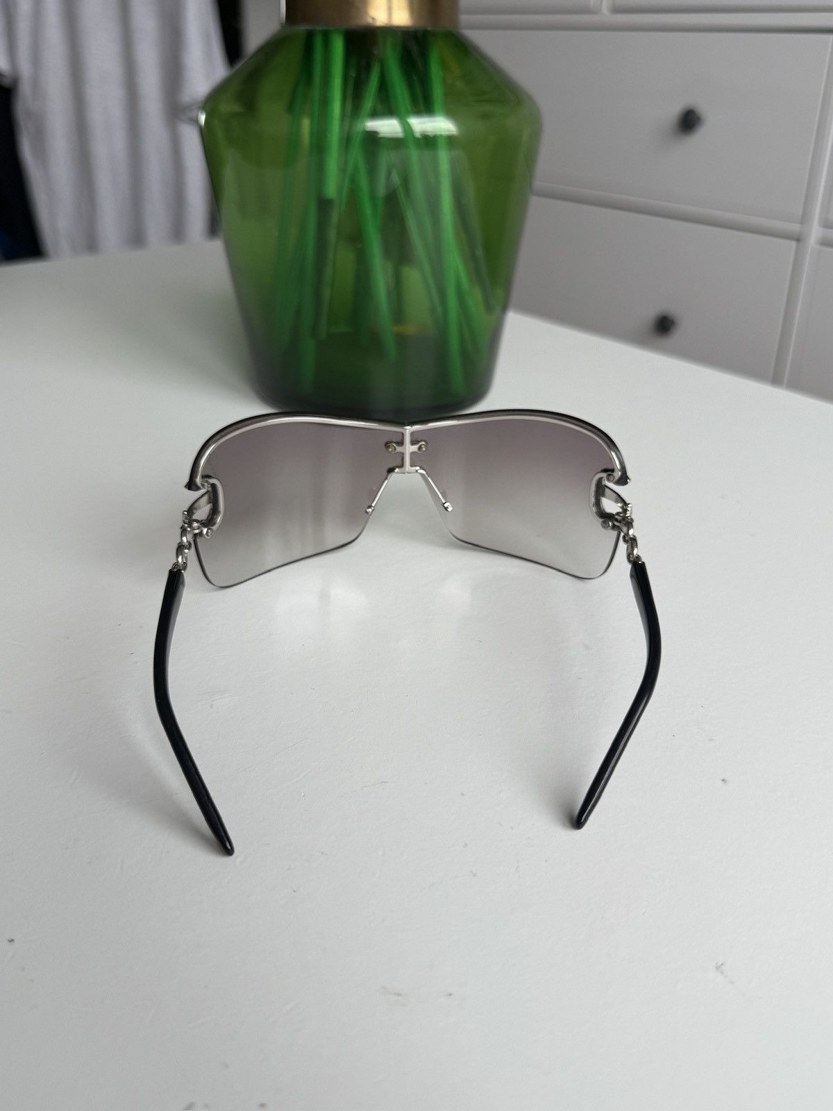 Designer Vintage y2k Gucci shield sunglasses designer avantgarde opium Size ONE SIZE - 5 Thumbnail