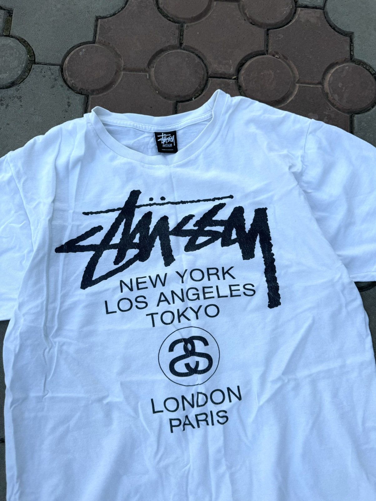 Stussy × Vintage Vintage Stussy Big Logo Oversized Tee Y2K USA Size US M / EU 48-50 / 2 - 3 Thumbnail