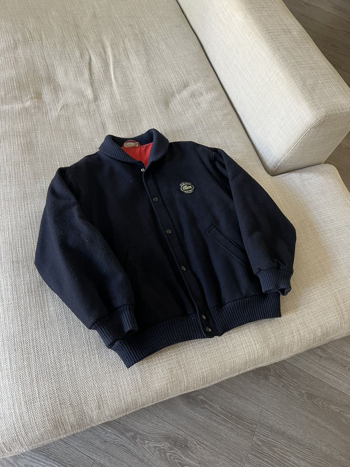 Lacoste × Vintage Vintage 80s 💥 Lacoste Jacket Wool Varsity Bomber Size US XL / EU 56 / 4 - 5 Thumbnail