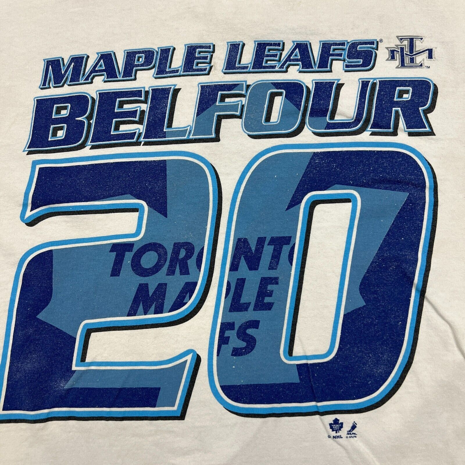 NHL × Vintage Toronto Maple Leafs T Shirt XL Ed Belfour Distressed NHL Tee Size US XL / EU 56 / 4 - 2 Thumbnail