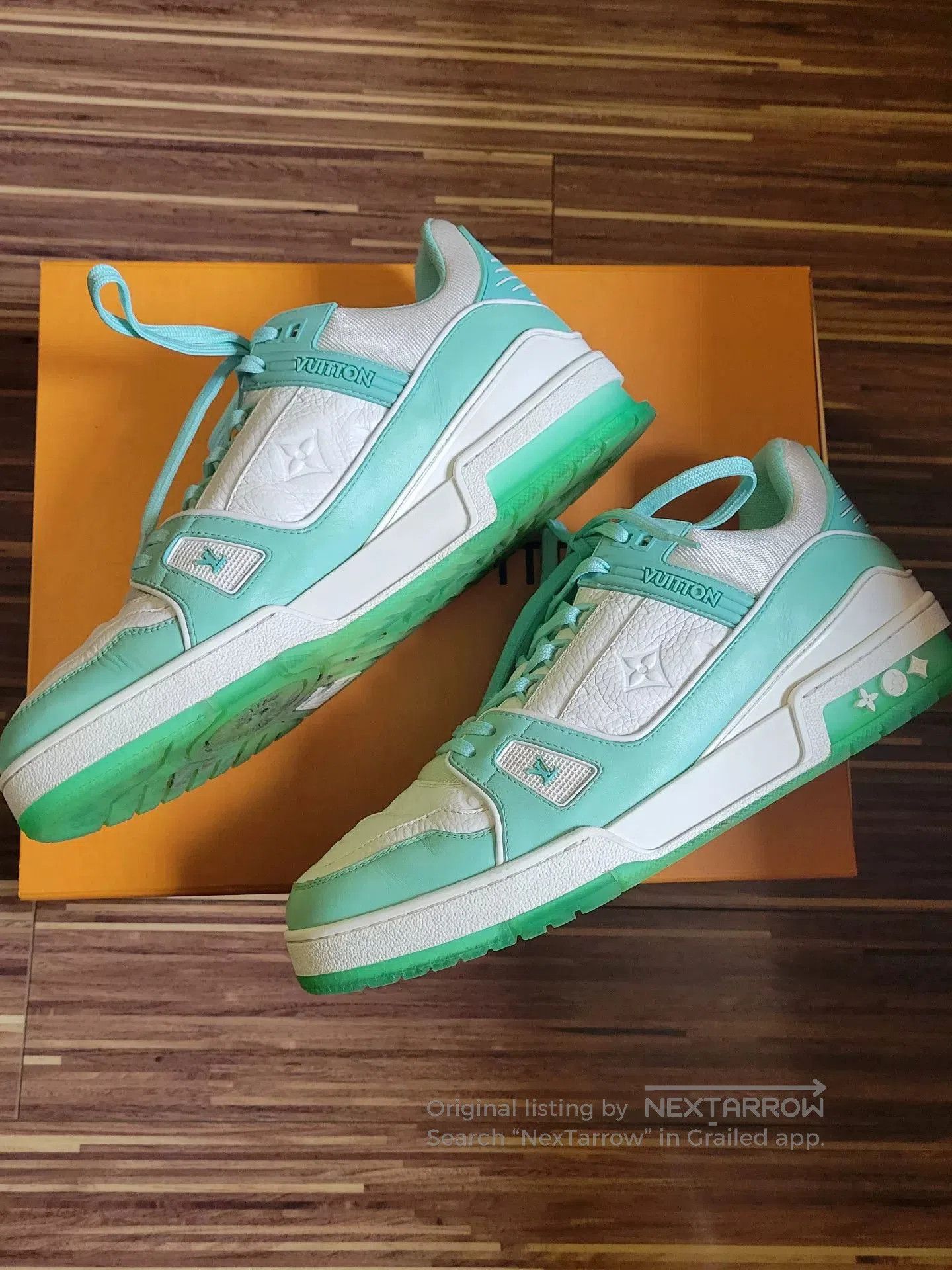 Louis Vuitton Louis Vuitton Tiffany Green Trainer Sneakers. Size US 8 / EU 41 - 2 Thumbnail