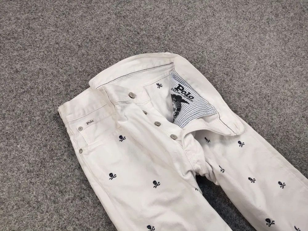 Polo Ralph Lauren Polo Ralph Lauren white Monogram Jeans skull logo Denim Size US 36 / EU 52 - 4 Thumbnail