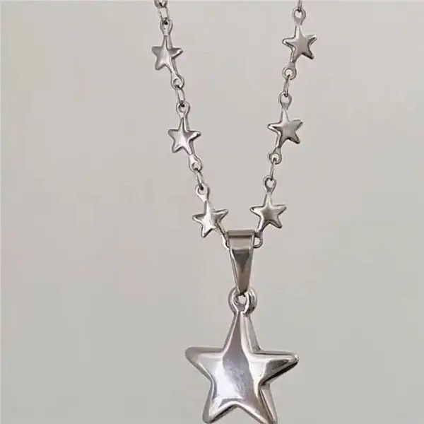 Jewelry Double Star Pendant Necklace Size ONE SIZE - 4 Thumbnail