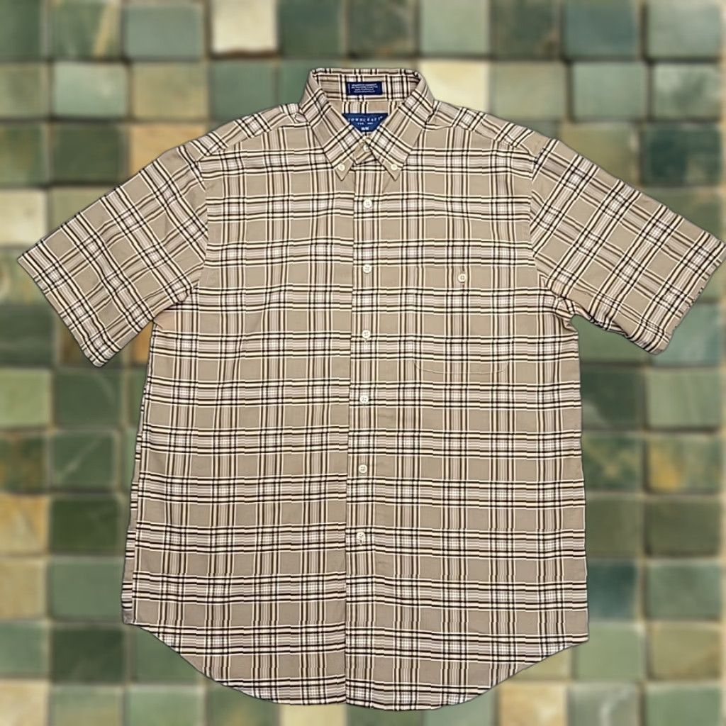 Etro VINTAGE Towncraft Shirt Mens M Beige Black Plaid Button-Down Short Sleeve Retro Shirt Mens M Beige Black Plaid Button-Down Short Sleeve Retro Size US M / EU 48-50 / 2 - 1 Thumbnail