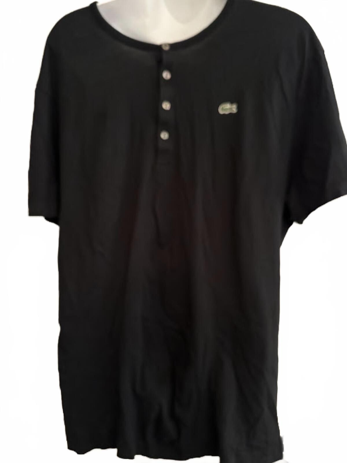 Lacoste Lacoste Black Henley Tee Pima Cotton Size 8 Size US L / EU 52-54 / 3 - 1 Thumbnail