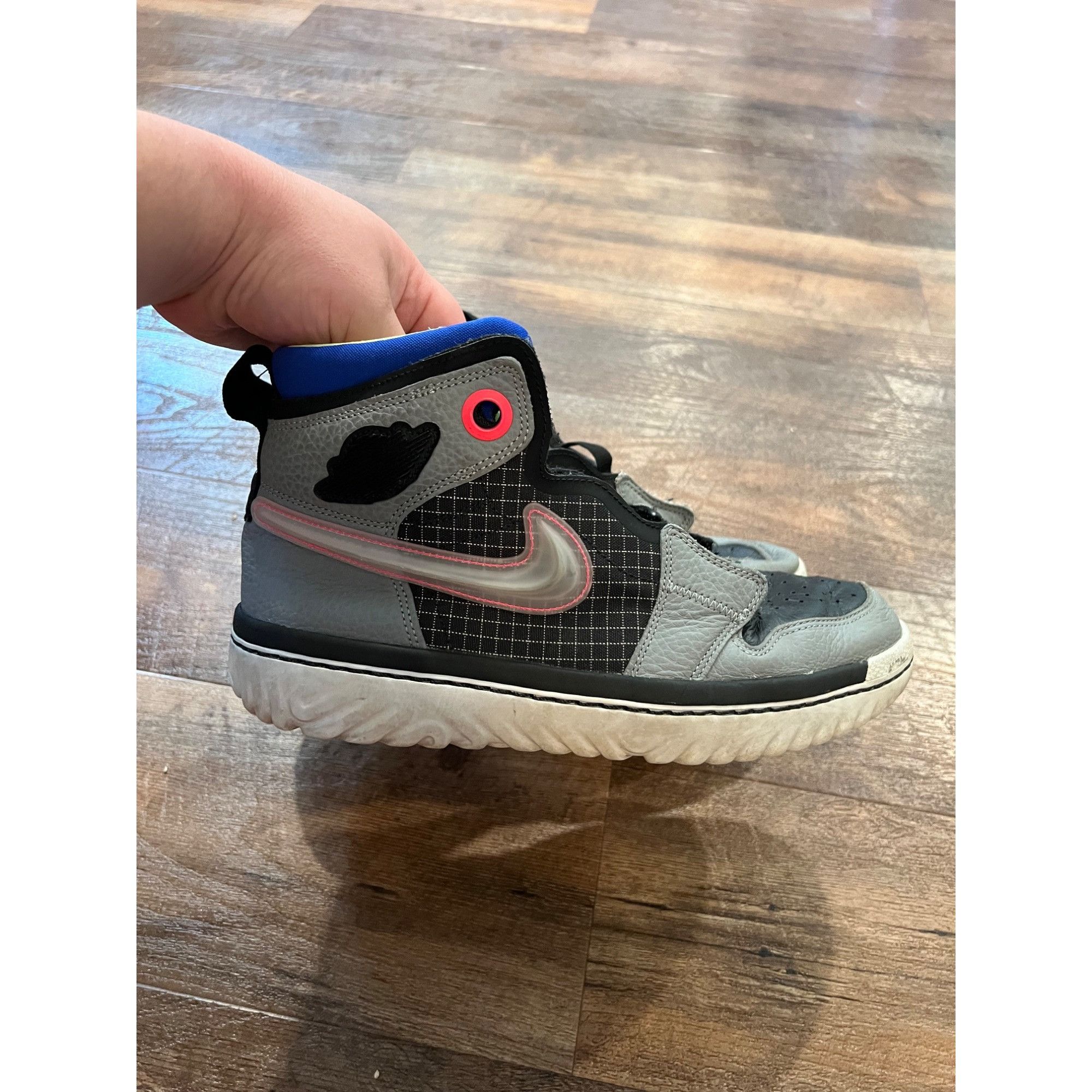 Nike NIKE Air Jordan 1 High React Men's Sz 9 Basketball Black Gho Size US 9 / EU 42 - 1 Thumbnail