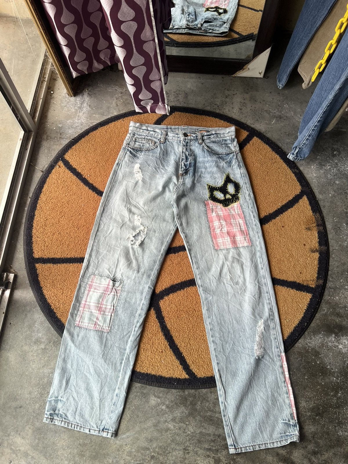 Japanese Brand 🔥Cantwo Patchwork Distressed Denim Size US 31 - 1 Thumbnail