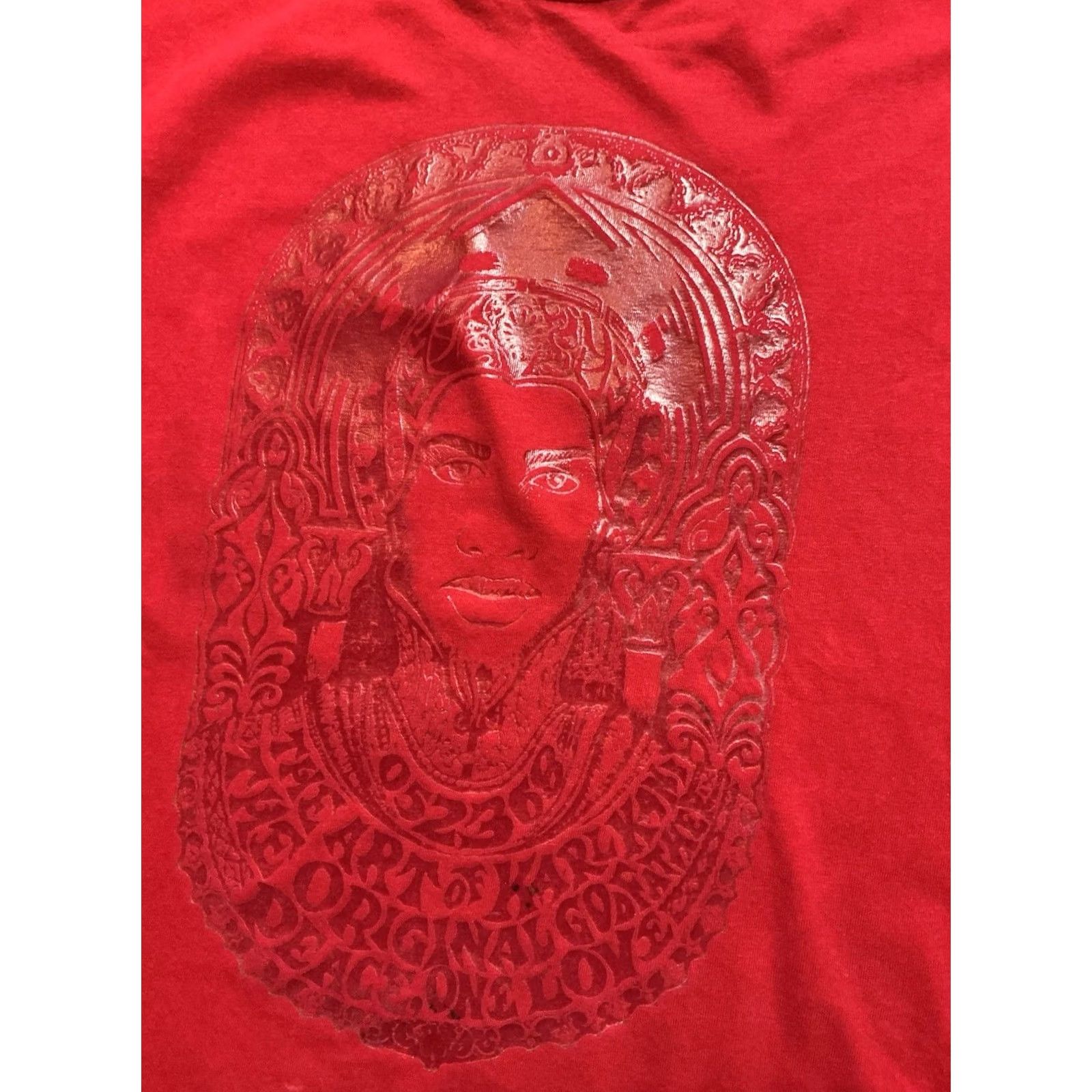 Karl Kani VINTAGE Karl Kani The Art Original Godfather Peace One Love Graphic T-Shirt XL Red Mens Size US XL / EU 56 / 4 - 2 Thumbnail