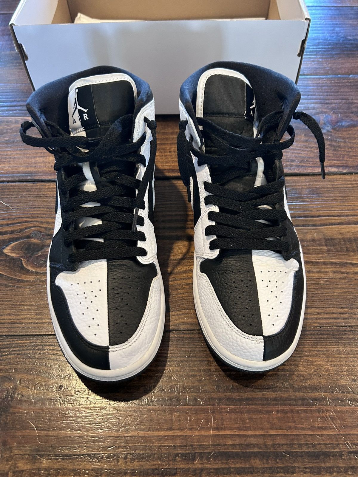Nike Jordan 1 mid Split Black White Size US 9 / EU 42 - 2 Thumbnail