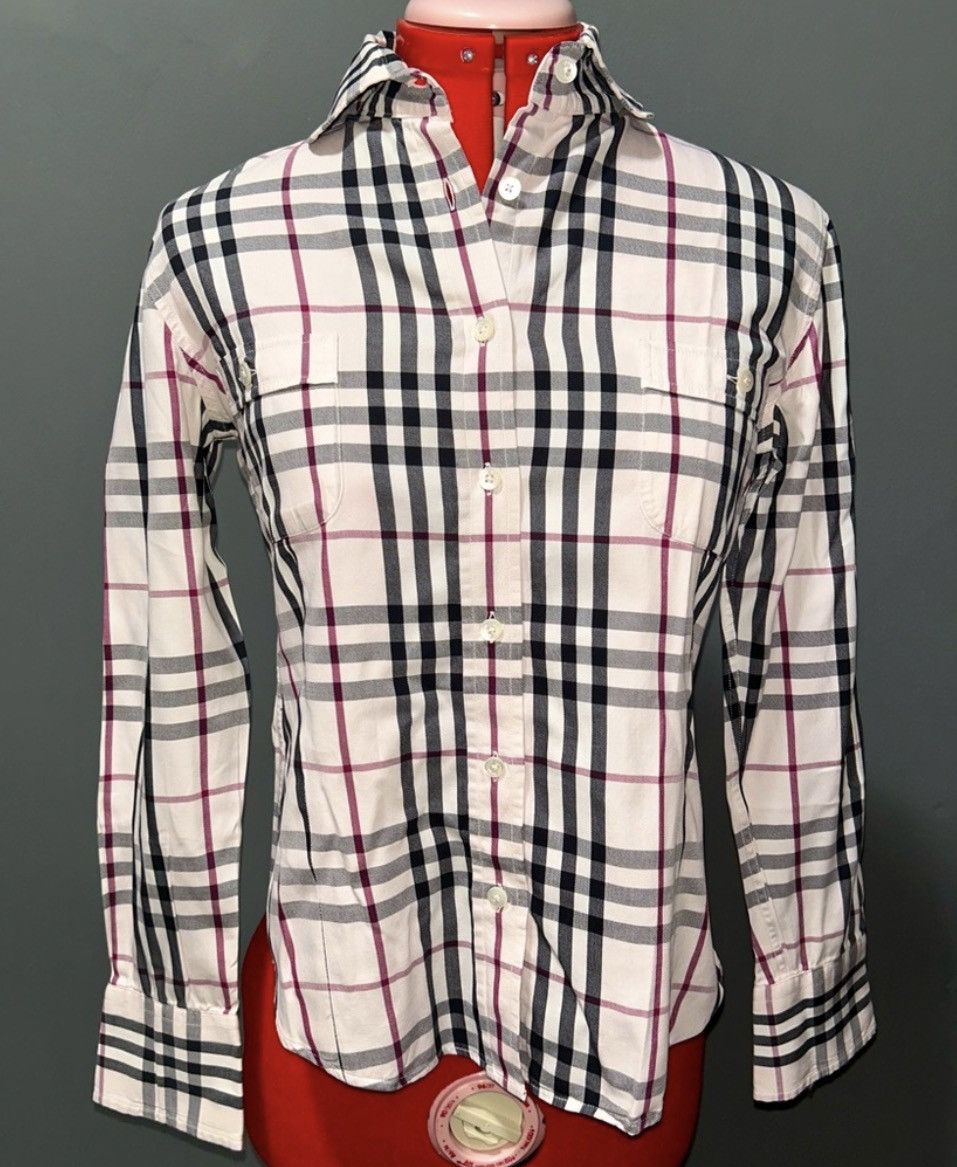 Burberry Burberry London Dusty Pink Nova Check Button Down sz XS Size XS / US 0-2 / IT 36-38 - 1 Thumbnail
