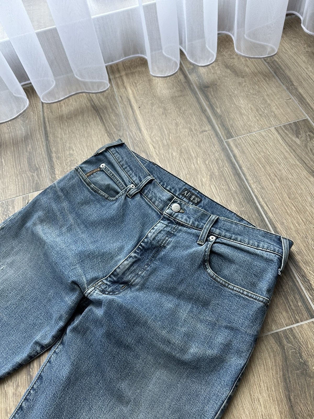 Armani × Emporio Armani × Vintage Vintage Armani Jeans mens distressed denim pants Size US 36 / EU 52 - 3 Thumbnail