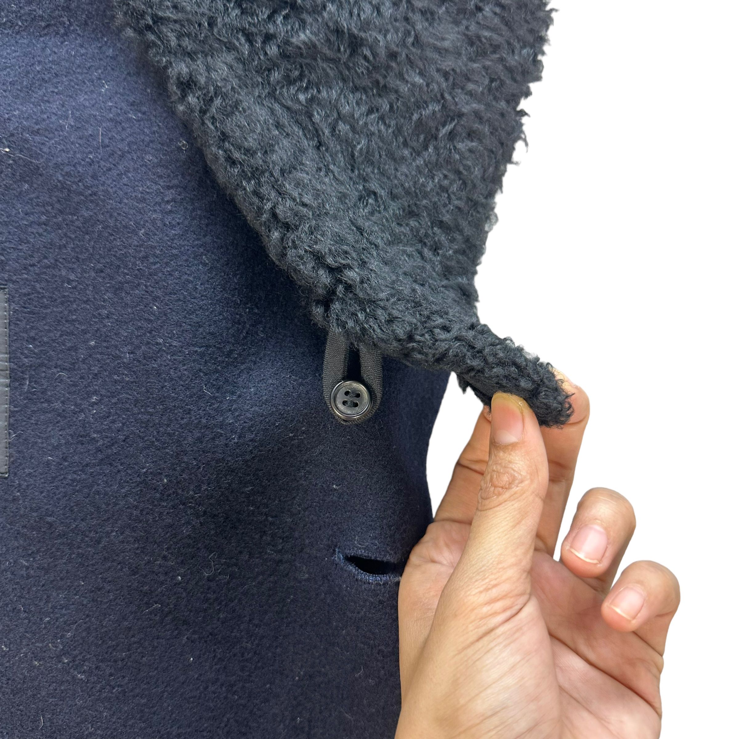 Y's Y's AW1999 SHERPA NECK SHAWL WOOL OVERCOAT #7785-176 Size S / US 4 / IT 40 - 8 Thumbnail