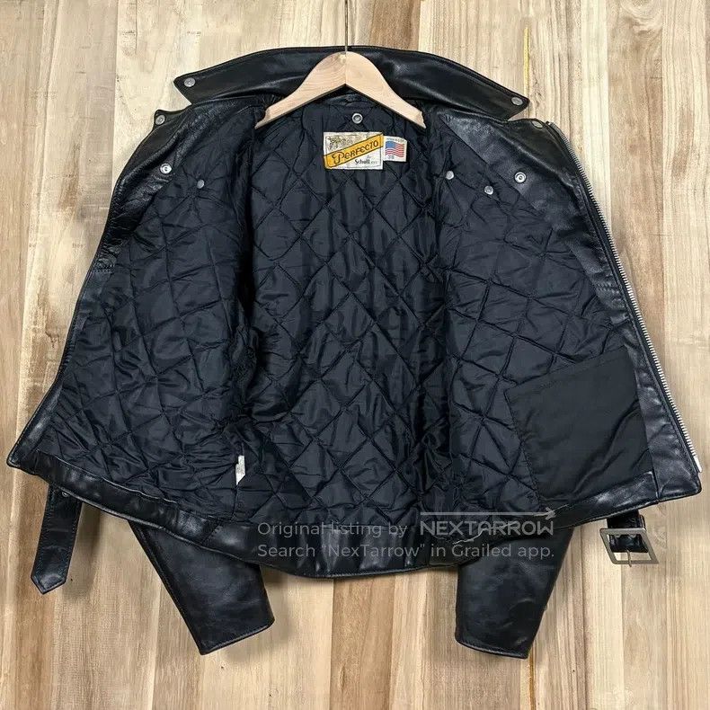 Schott Schott Cowhide classic lapel cable-stayed motorcycle leath Size US XS / EU 42 / 0 - 7 Thumbnail