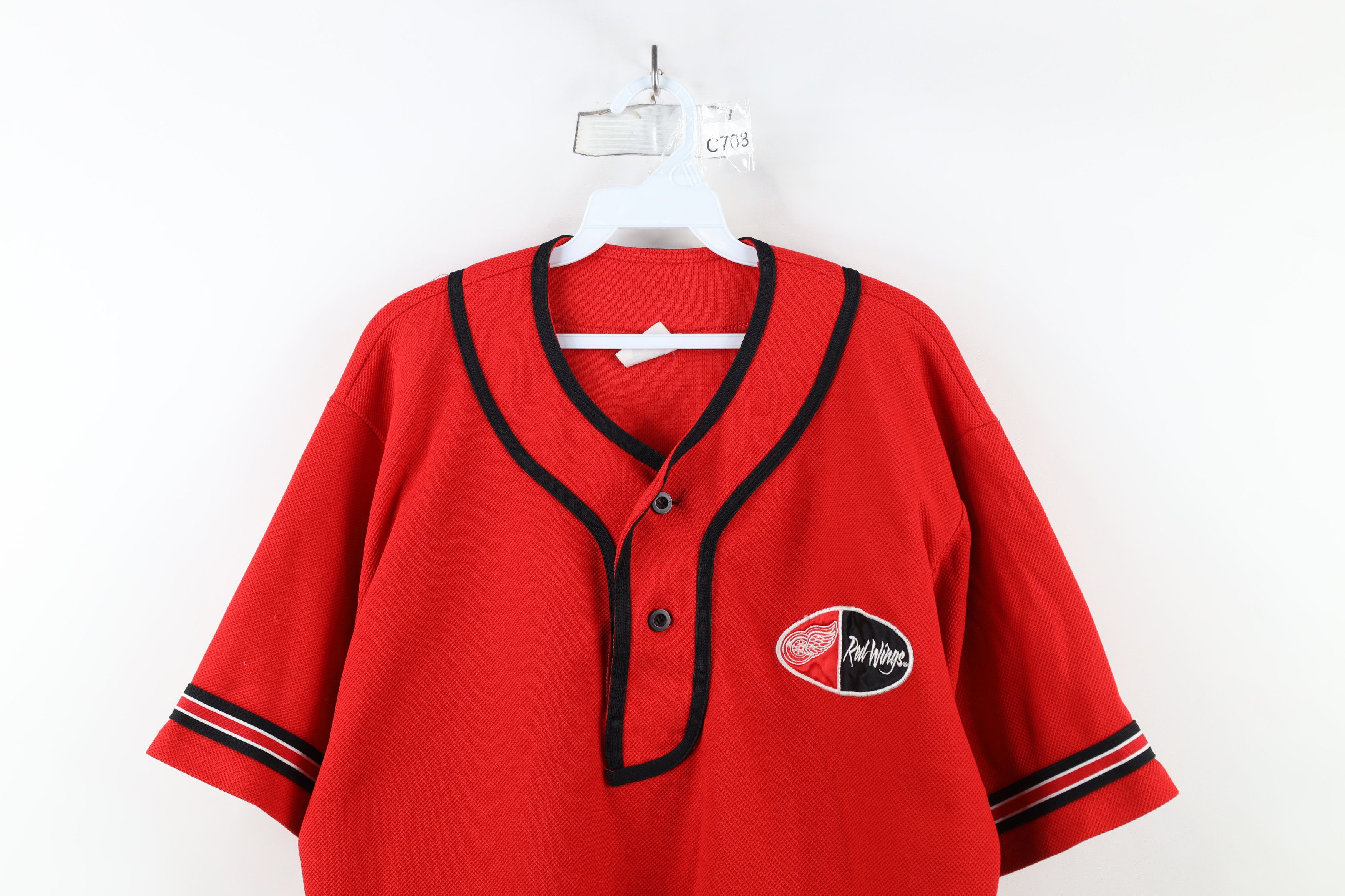 Vintage Vintage 90s Detroit Red Wings Hockey Baseball Jersey Red Size US XL / EU 56 / 4 - 2 Thumbnail