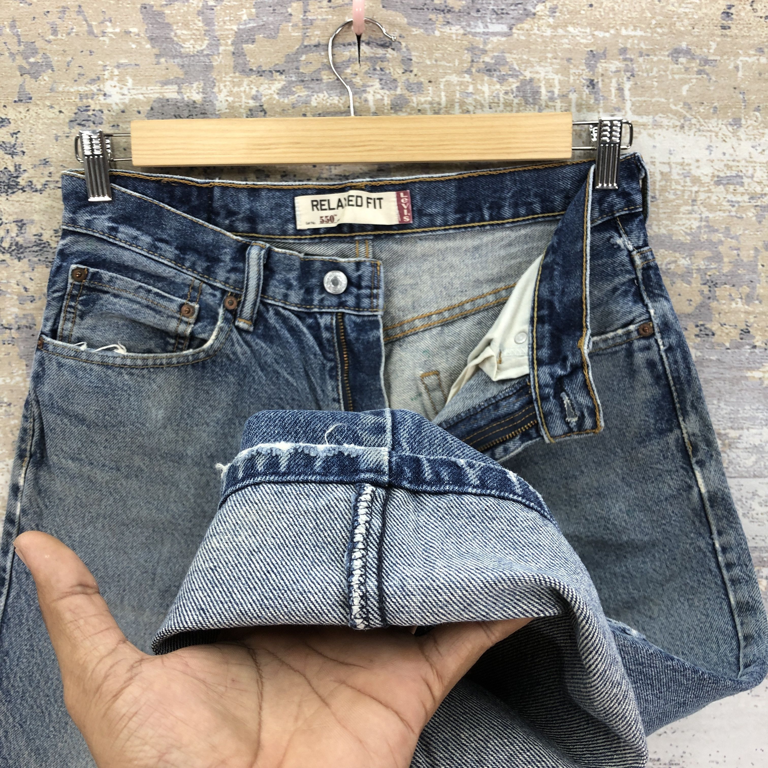 Levi's × Vintage Vintage Levis 550 Faded Jeans Levi's Ripped Stonewash Denim Size US 30 / EU 46 - 8 Thumbnail