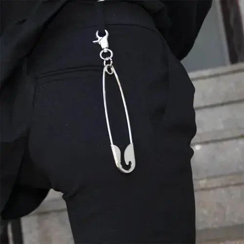 Other Punk Big Safety Pin Metal Pendant Keychain Size ONE SIZE - 4 Thumbnail