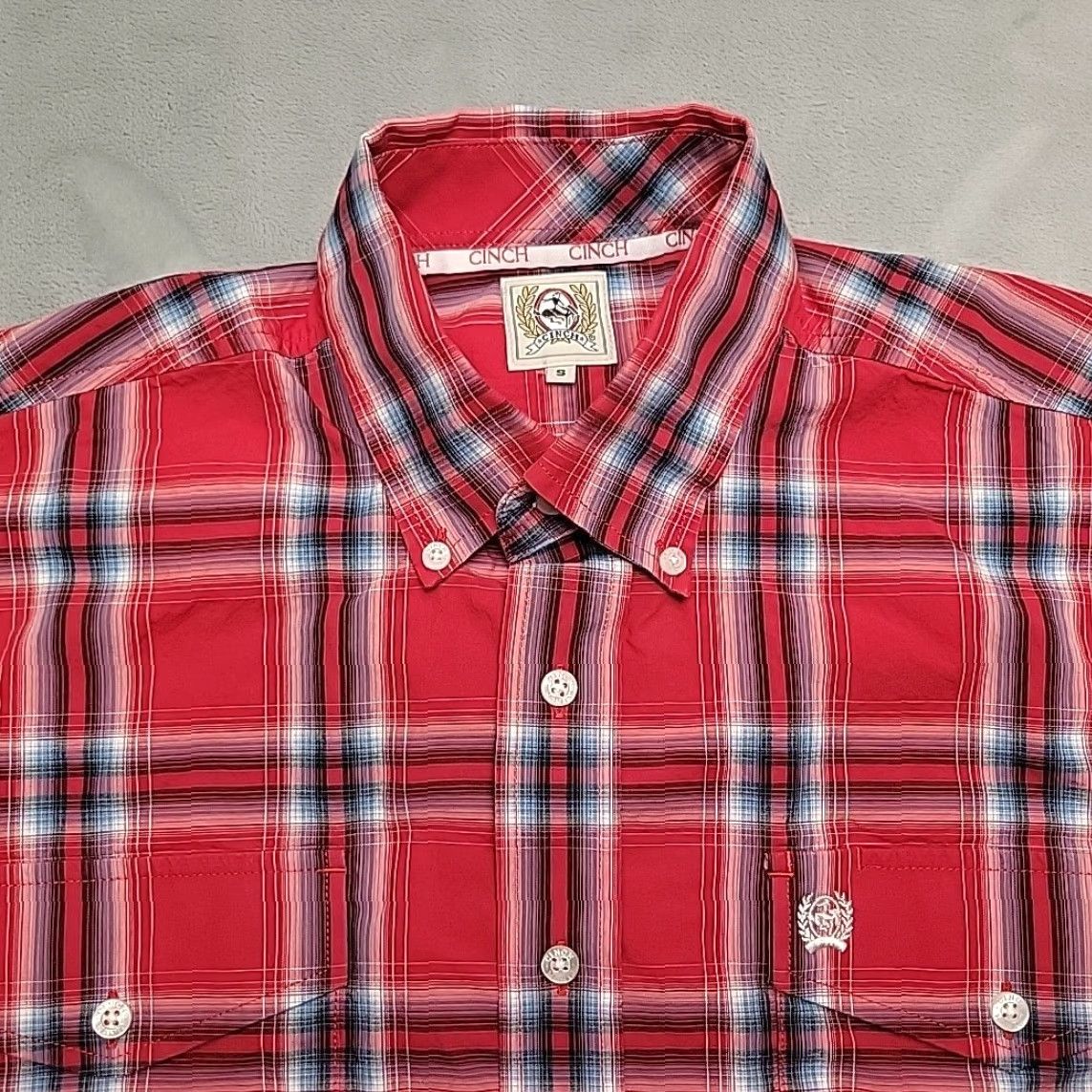 Vintage Cinch Shirt Mens Small Red Plaid Long Sleeve Button Down Western Cowboy Casual Size US S / EU 44-46 / 1 - 3 Thumbnail