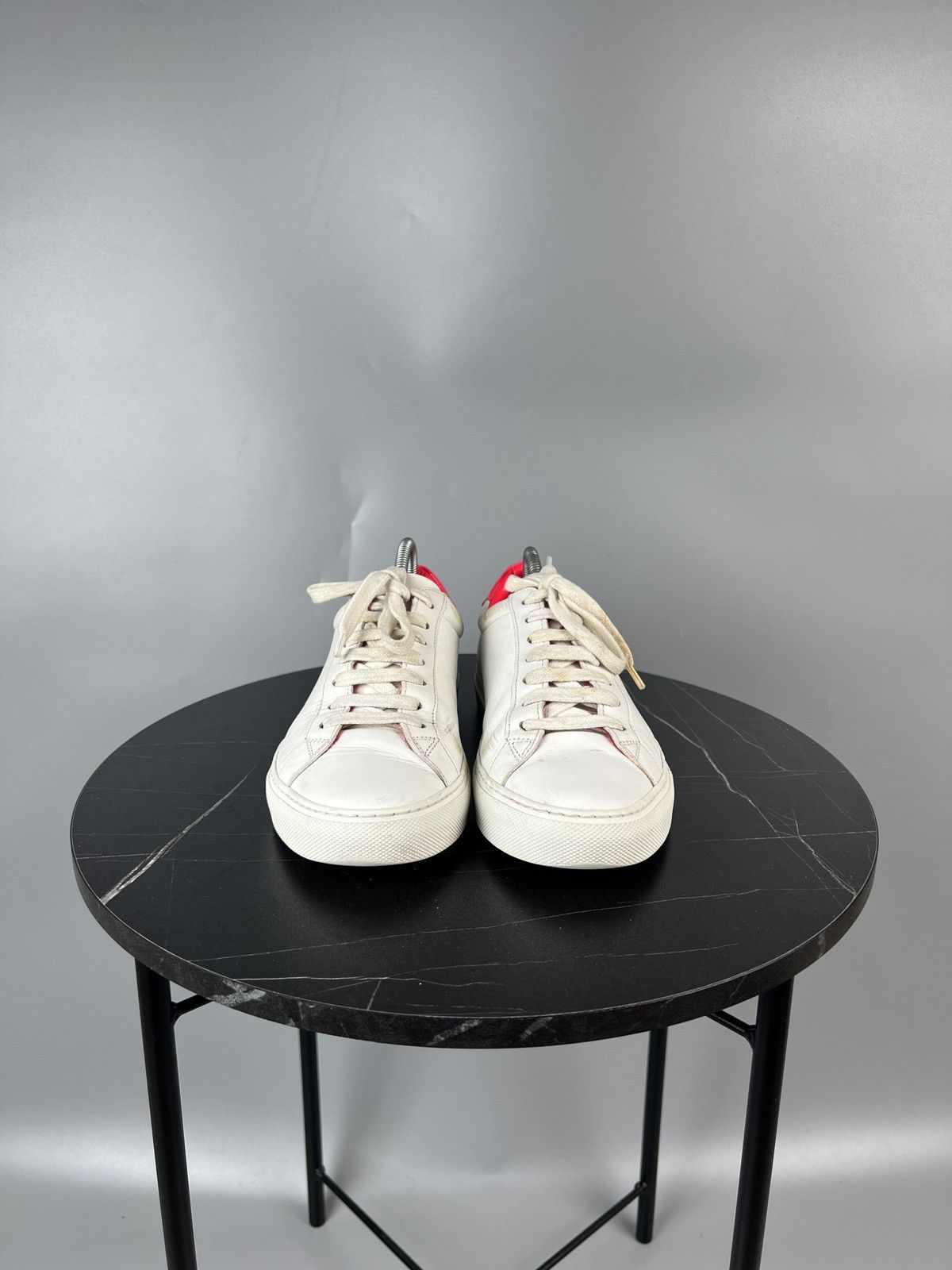 Givenchy Givenchy Paris White Leather Pink Heel Sneakers (Y0492) Size US 7 / IT 37 - 3 Thumbnail