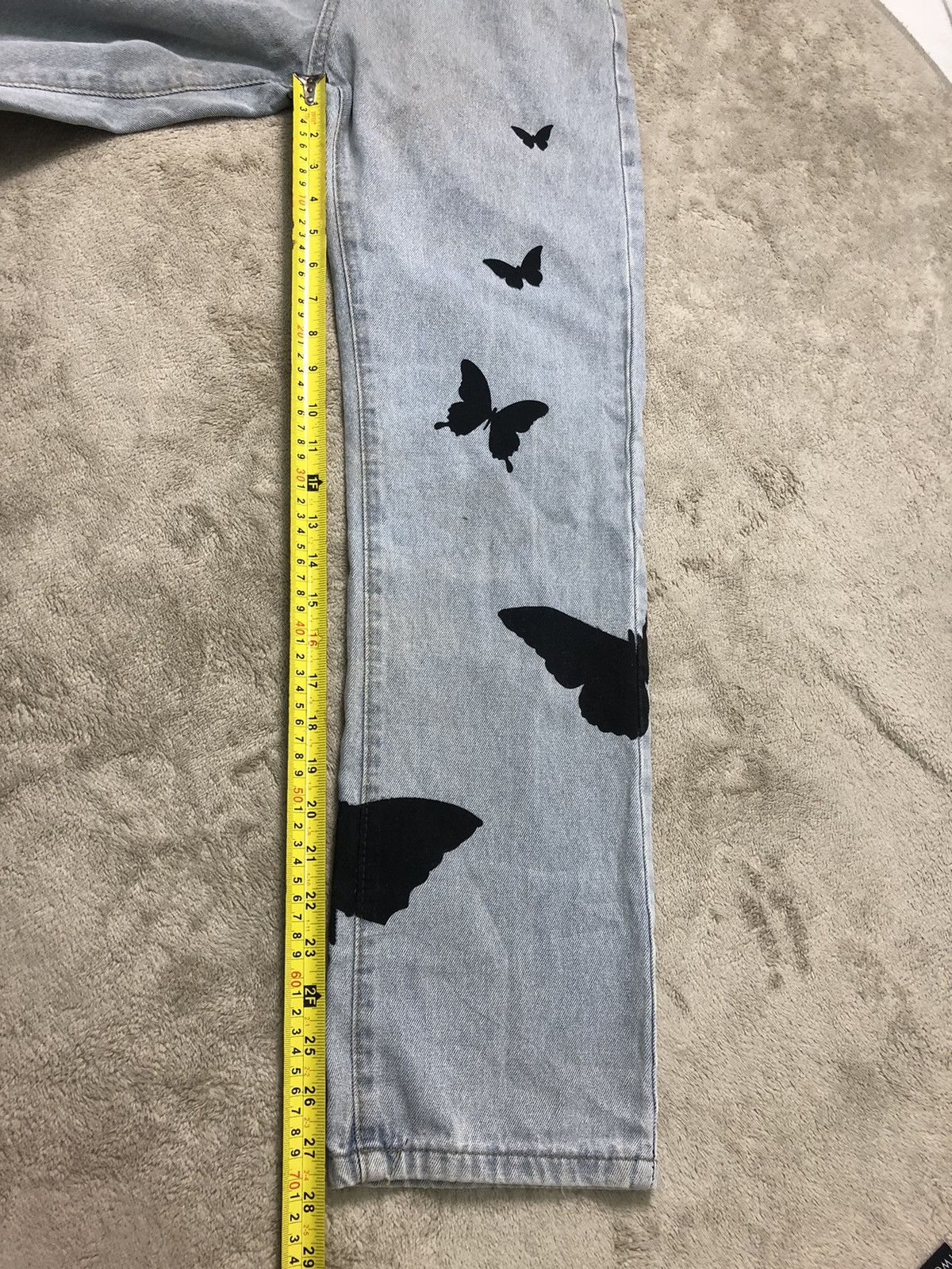 Vintage 🦋 Vintage 90s ZS Jeans Butterfly Silhouettes Straight Denim Size US 29 - 22 Thumbnail
