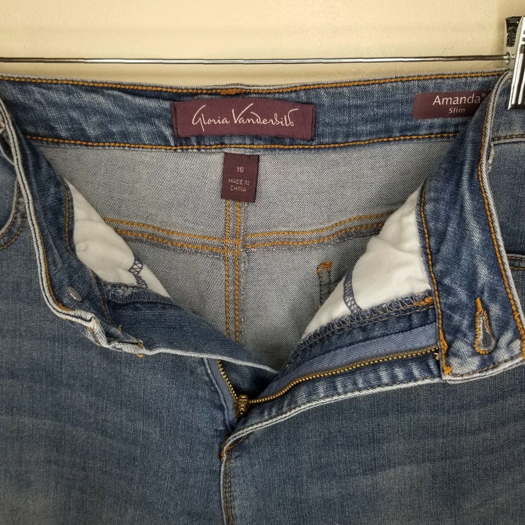 Gloria Vanderbilt VINTAGE Gloria Vanderbilt Amanda Womens Slim Straight Jeans Size 16 Blue Size 38" / US 16 / IT 52 - 3 Thumbnail