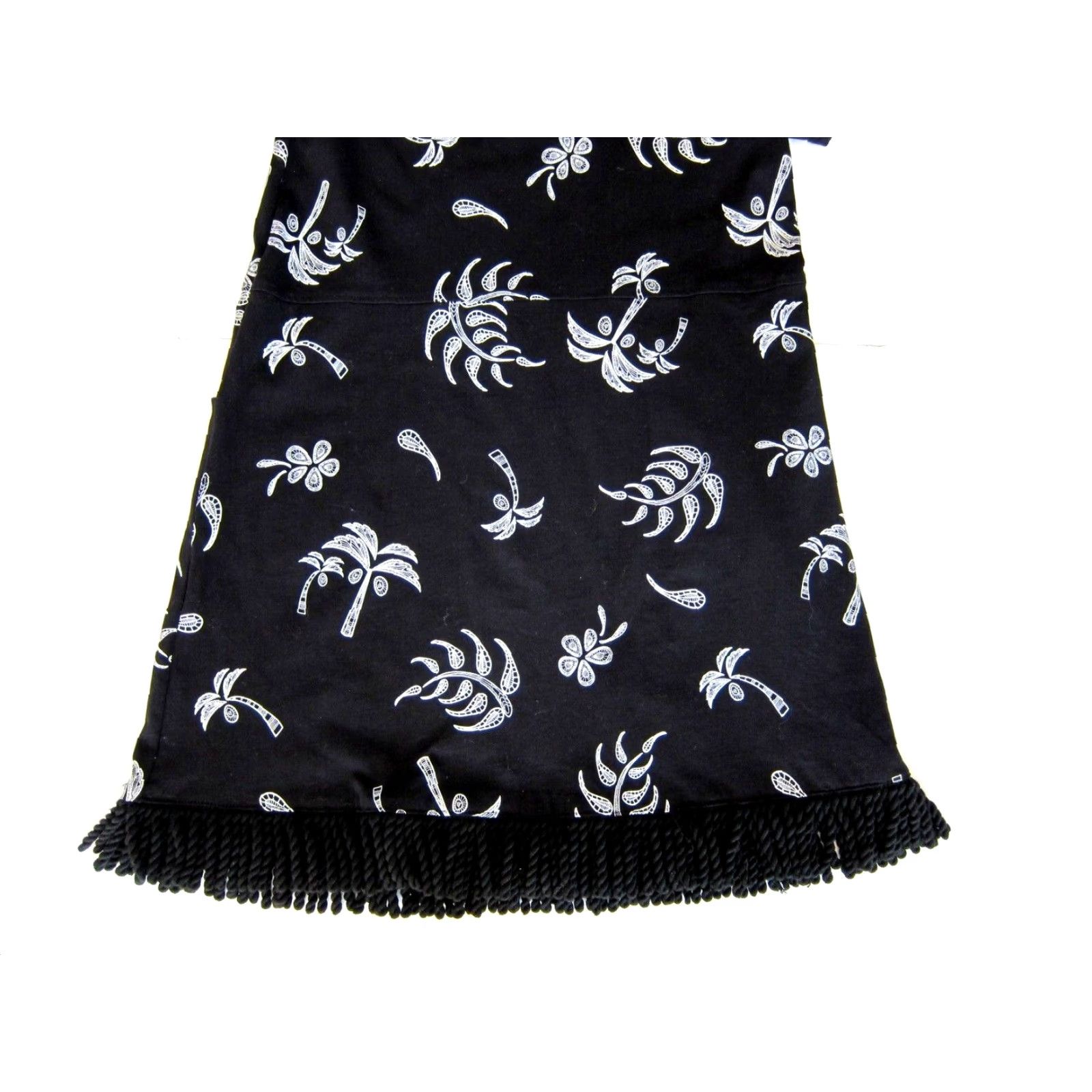 Vintage VINTAGE Red Ginger Black White 100% Cotton Palm Tree Fringe Pocket Tunic Dress L Size L / US 10 / IT 46 - 7 Thumbnail