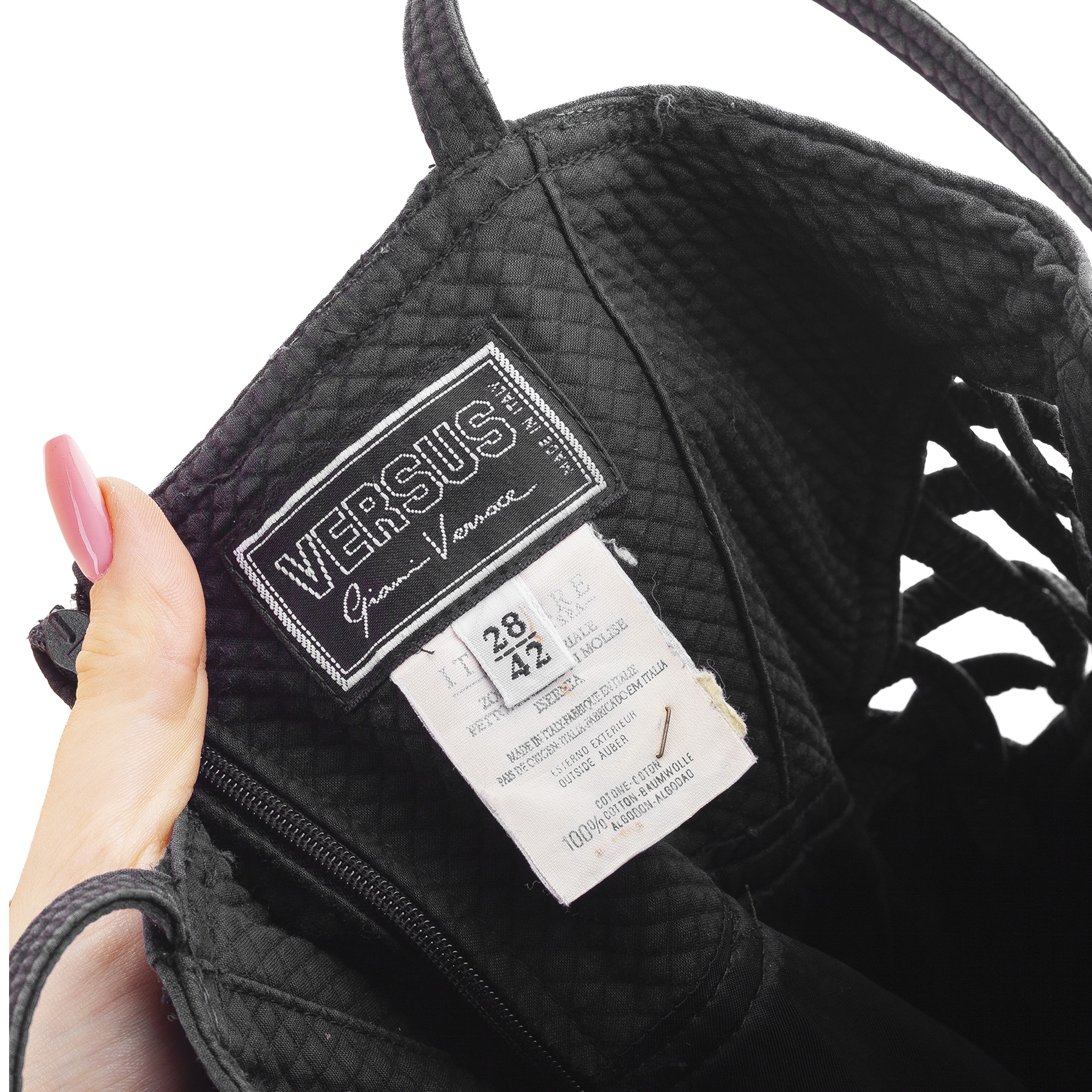 Versus Versace Versus Versace by Gianni Versace Black Waffle Dress Size XS / US 0-2 / IT 36-38 - 4 Thumbnail