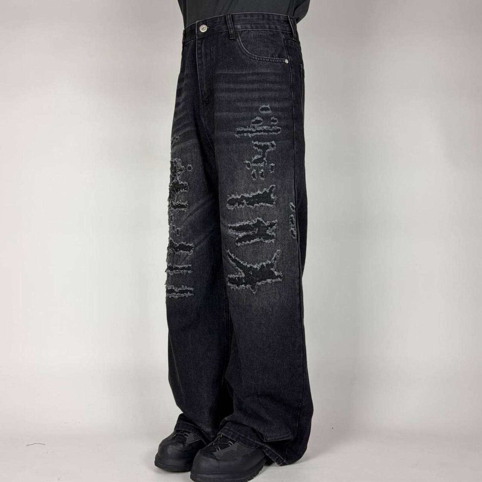 Other Black Wide Leg Boro Denim Size US 34 / EU 50 - 2 Thumbnail